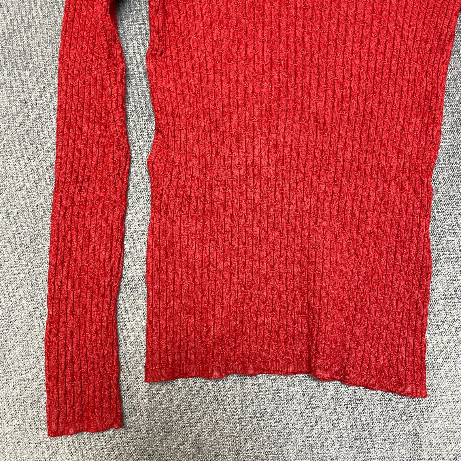 La Maille Sezane Sweater Womens Medium Red Ribbed Knit Round Neck Winter Wear