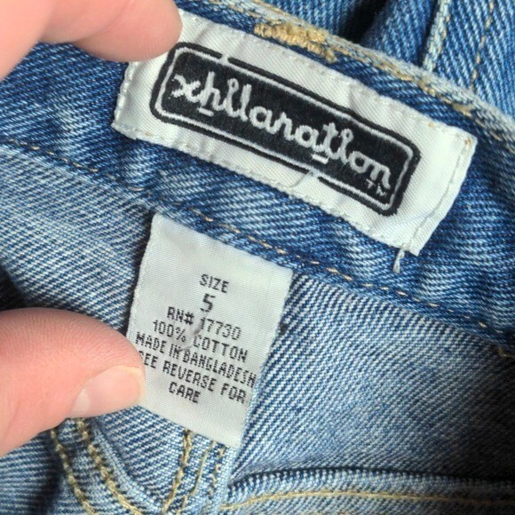 Xhilaration Vintage 90s High Rise Split Hem Embroidered Straight Leg Jeans Sz 5