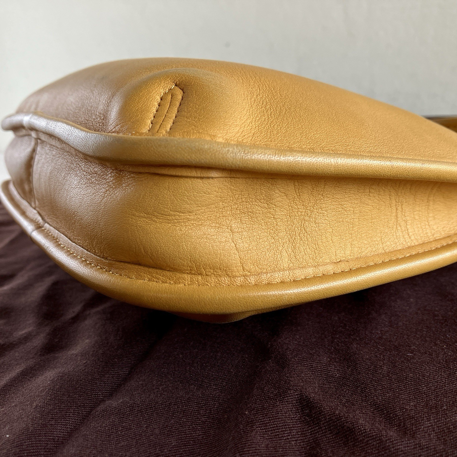 Vintage Coach Ergo Mini Zip Hobo 9020 Yellow Leather Shoulder Bag 90s USA