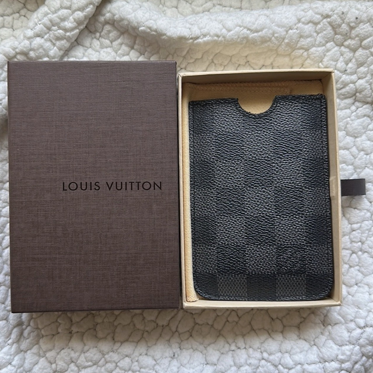 Louis Vuitton Black Check Logo card holder