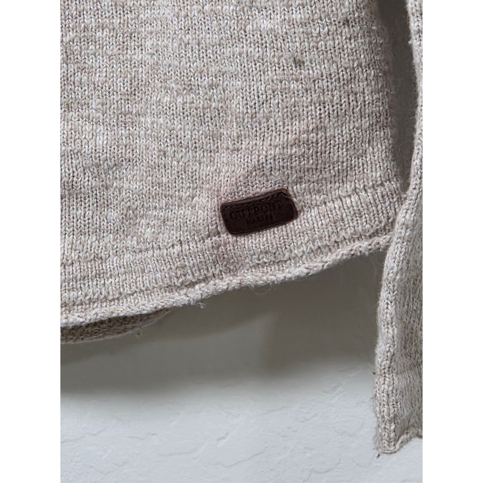 Outpost Makers Mens Medium Oatmeal Marl Textured Knit Hooded Sweater Pullover