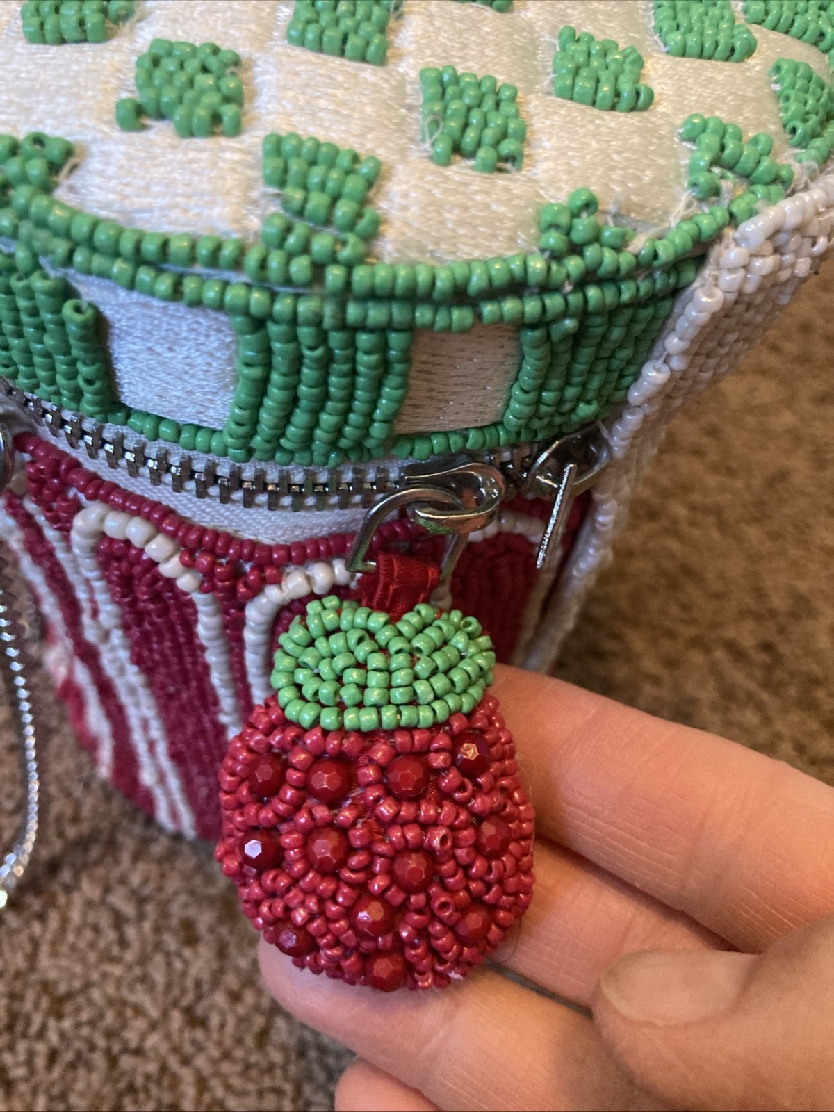 India Beaded Homemade Raspberry Jam Bag Purse Crossbody Viral TikTok