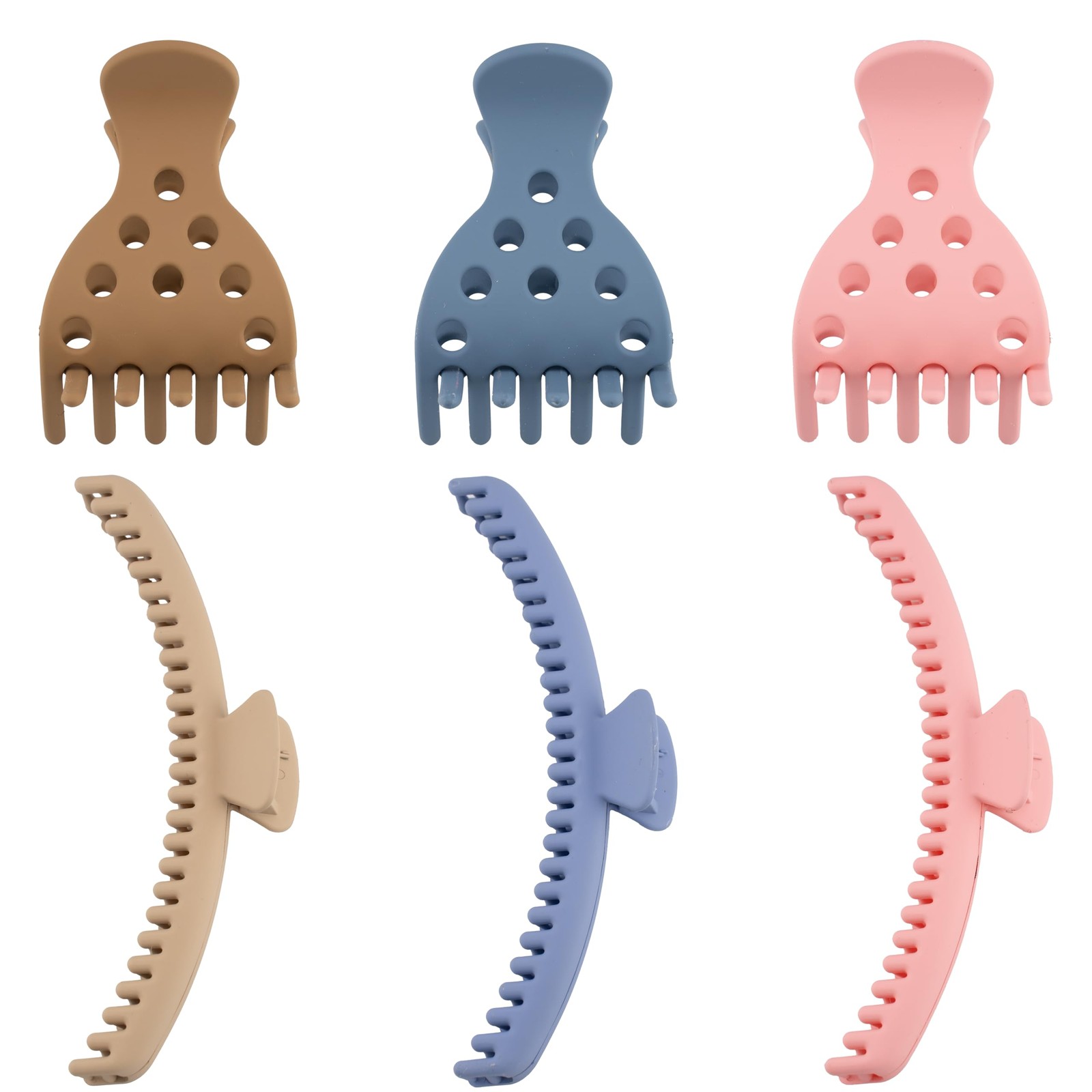 COZYISLE 6 Pcs Hair Claw & Banana Clip Set, 1 Count (Pack of 3), 6-Pack