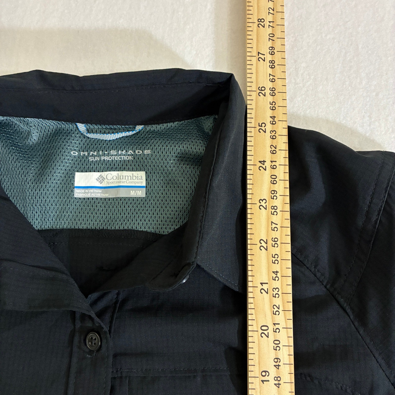 Columbia PFG Omni-Shade Womens M Black Long Sleeve Fishing Shirt Vented UPF