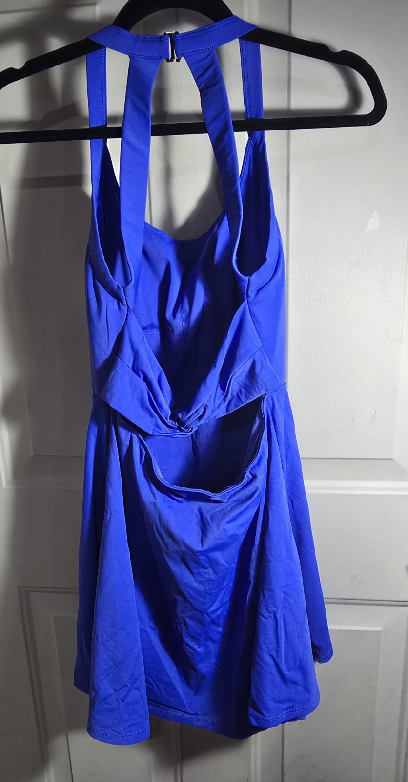 Halara Easy Peasy Twist Back Dress With Built In Shorts Size Medium Blue