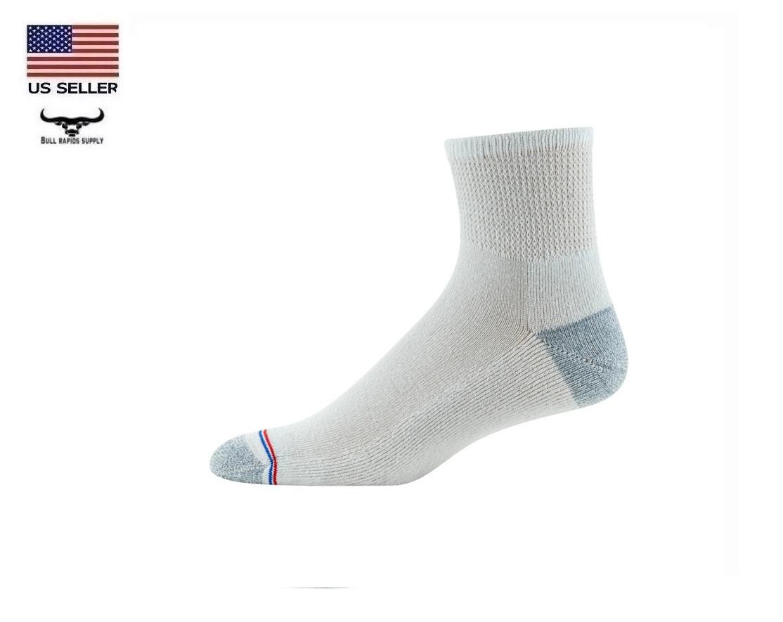 MediPeds Men’s Non-Binding Ankle Socks, 6-Pairs, White, Men (7–12) Women (10–13)
