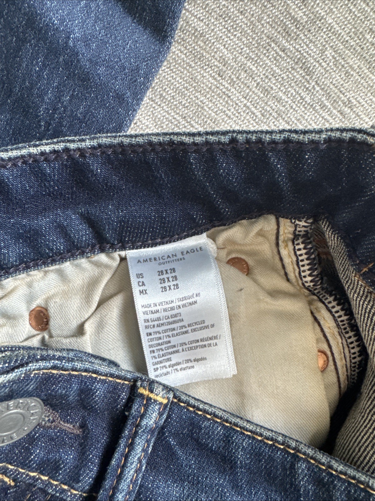 AMERICAN EAGLE Slim Straight Airflex+ Denim Jeans Dark Wash Mens Sz 28×28