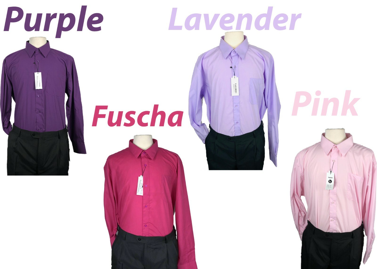 Big and Tall Dress Shirts – Solid Long Sleeve Button Down Shirt – 3X 4X 5X 6X