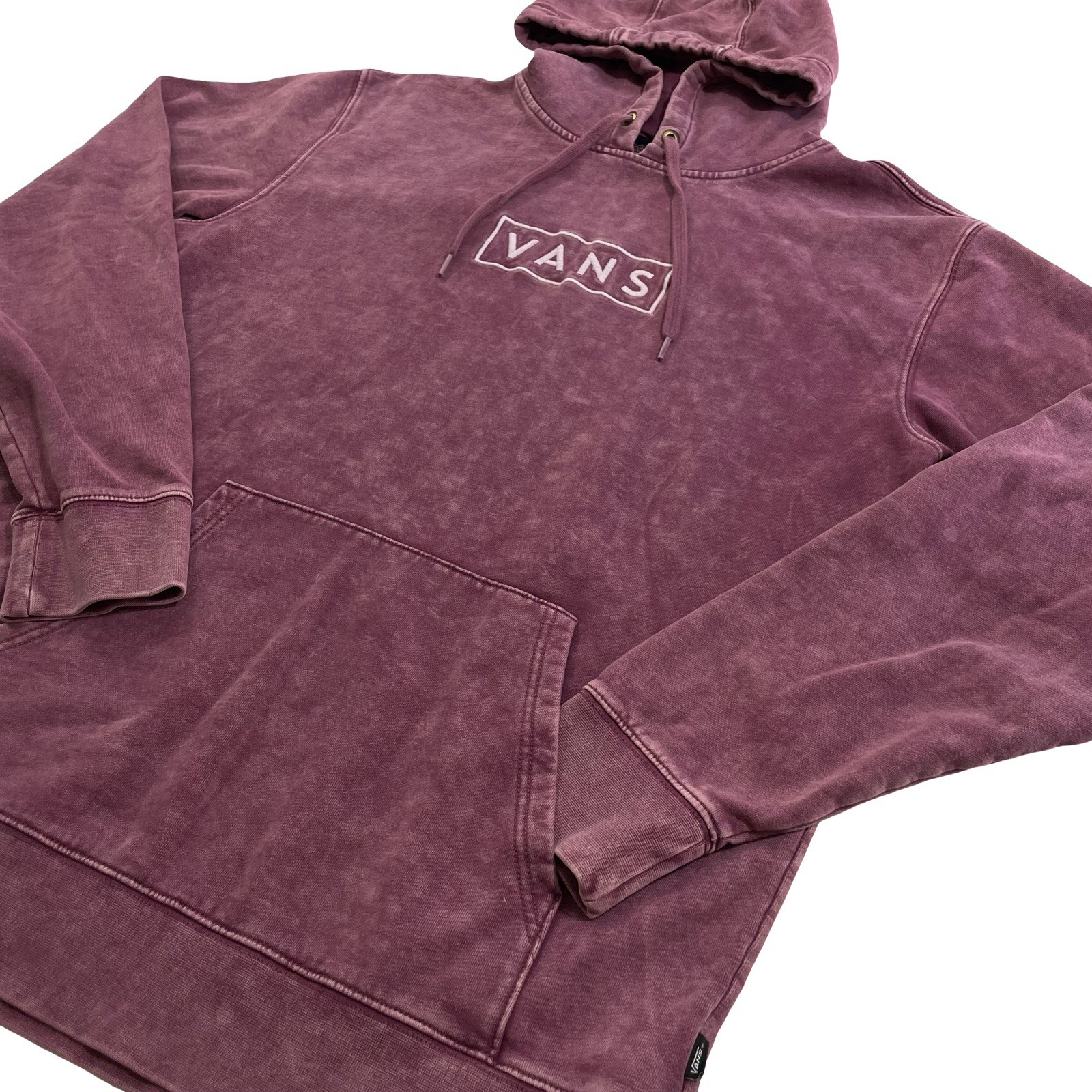 VANS Box Logo Easy-Wash Size L Burgundy Hoodie Sweatshirt (Retail $65)