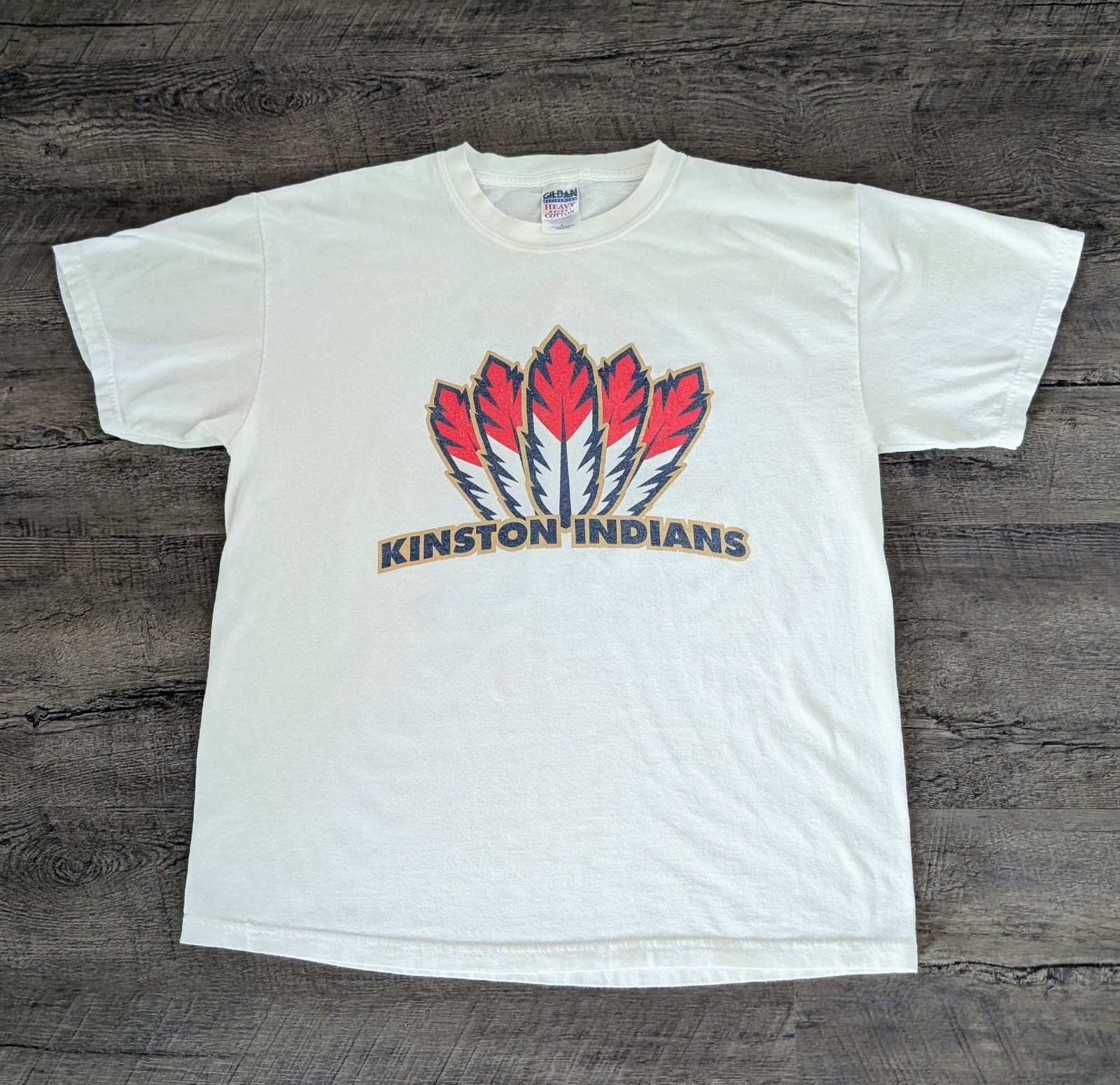 Vintage Kinston Indians MiLB Carolina League Y2K Single A Baseball T-Shirt Sz L