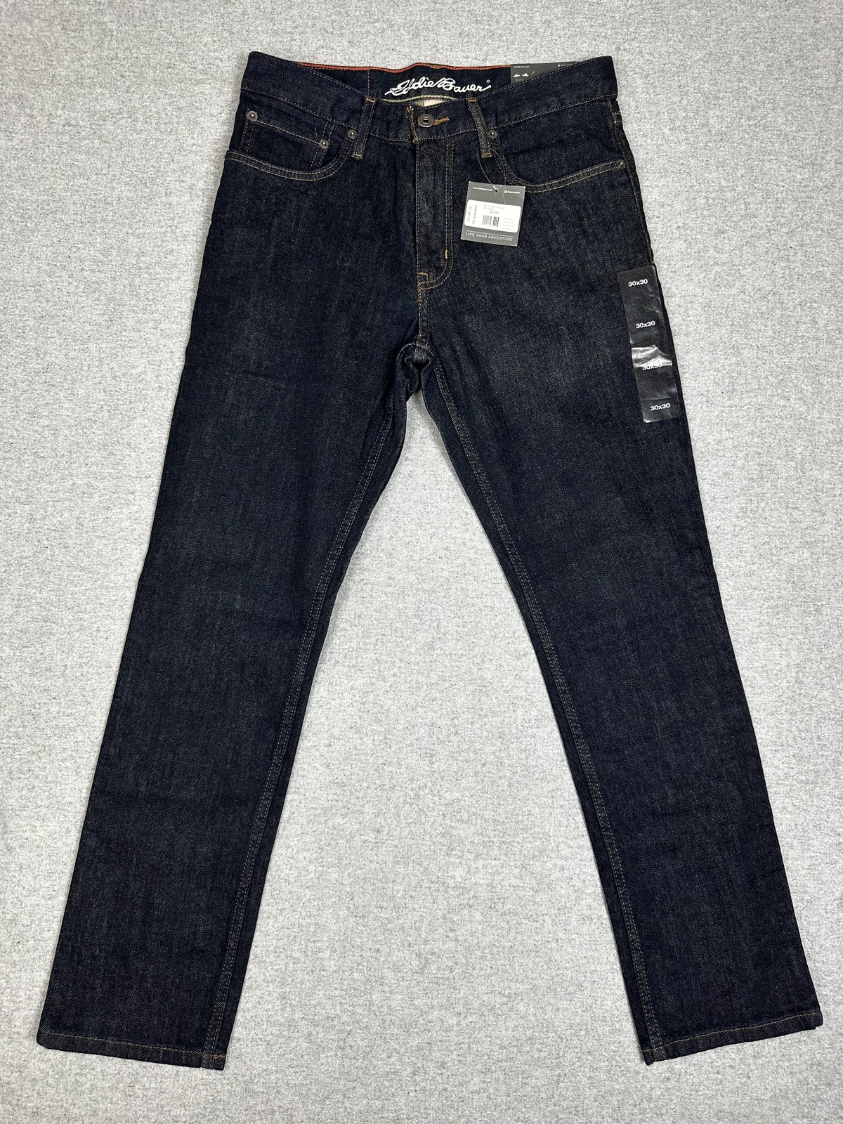 Eddie Bauer Jeans Mens 30×30 Blue Slim Straight Deep Rinse Stretch Denim NWT