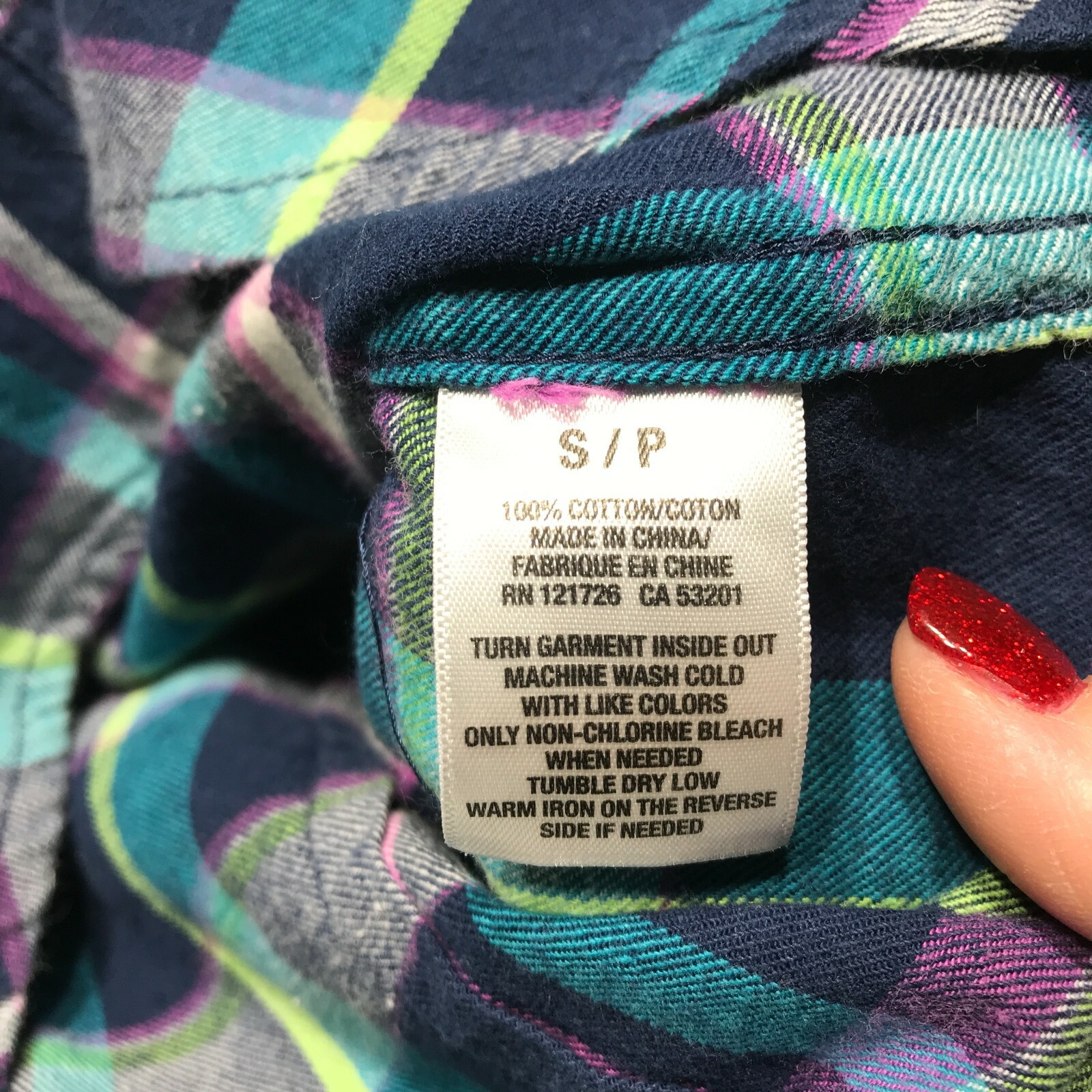 Aeropostale Button Up Womens Size S/P Casual Plaid 100% Cotton 2 Front Pockets
