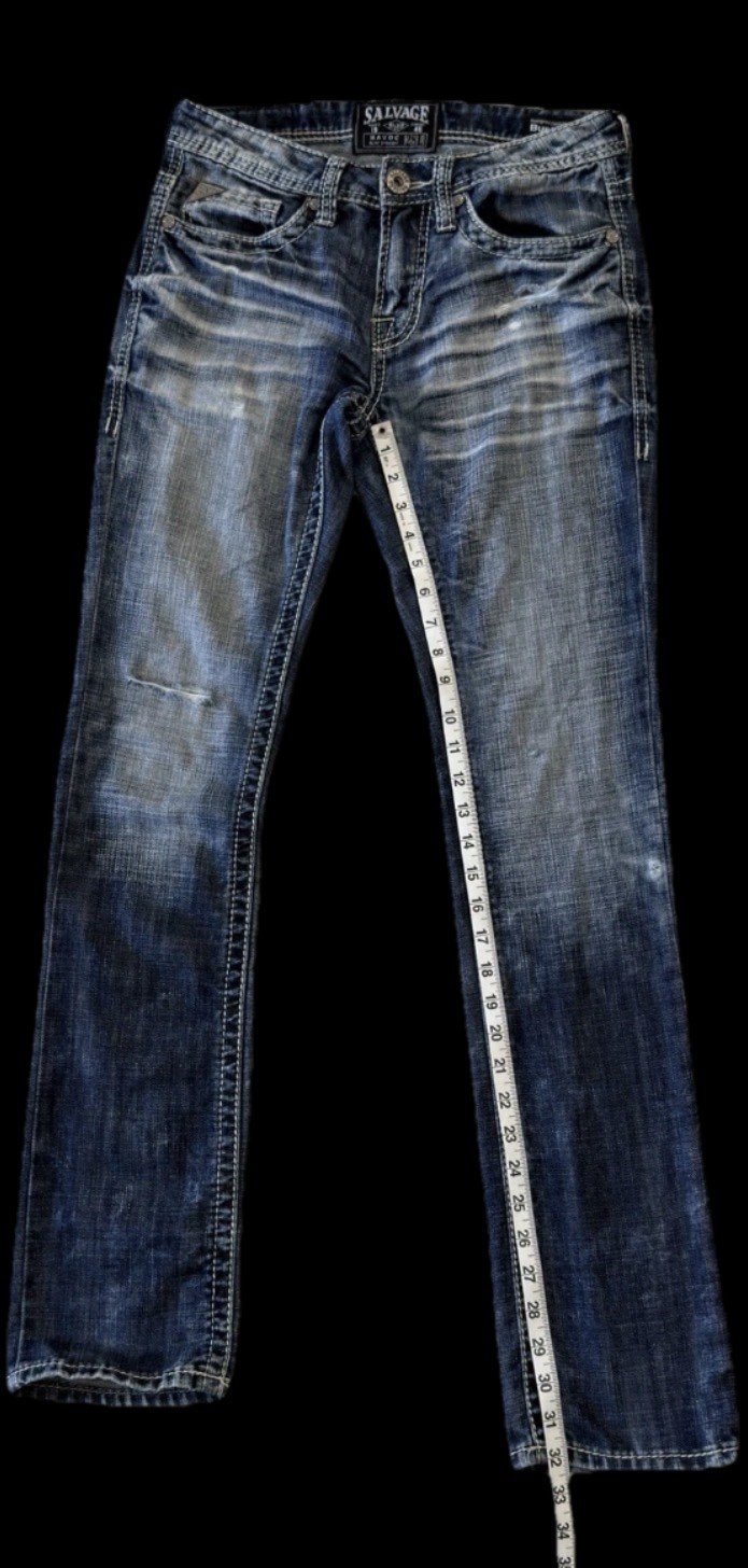 Salvage HAVOC Slim Straight Stretch Buckle Jeans ~ Men’s Size 28 x 32