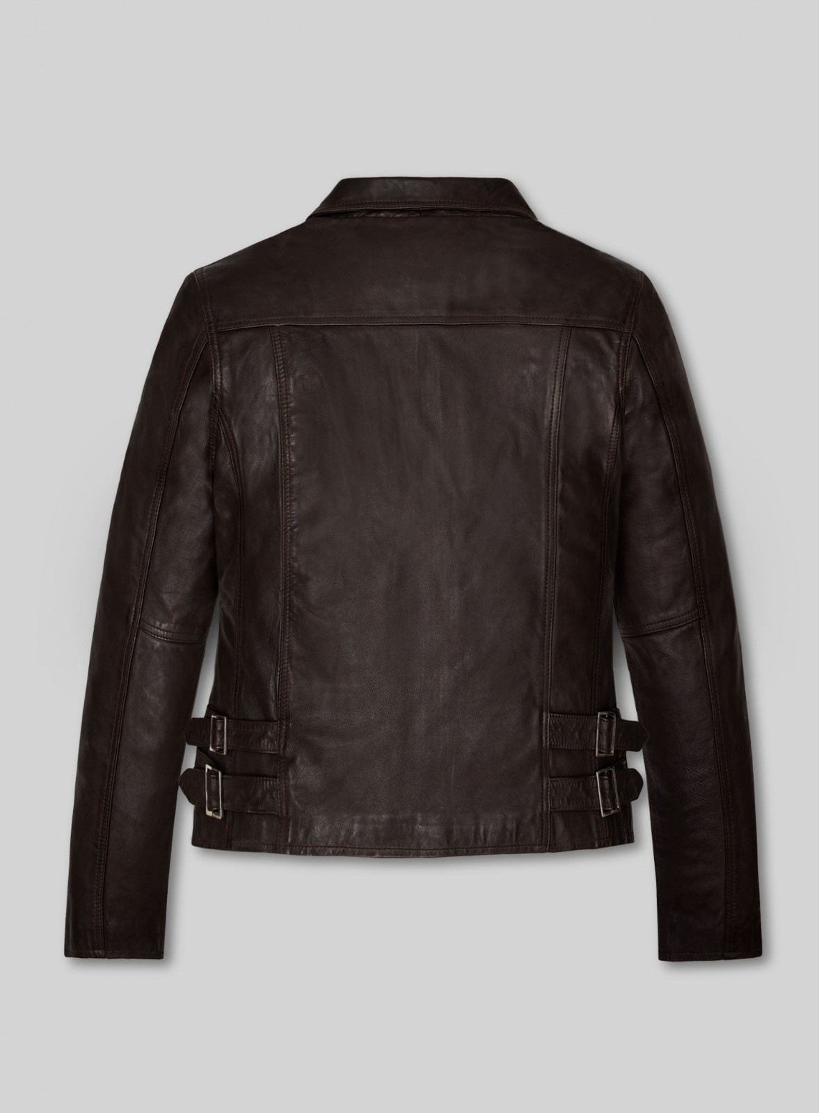 Women’s Dark Brown Leather Biker Jacket Pure Lambskin Size XS S M L XL XXL 3XL