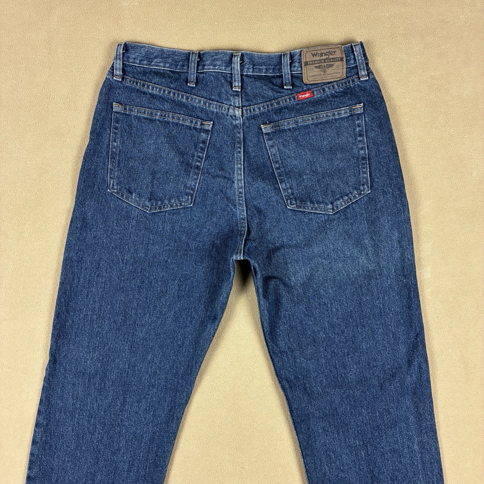 Wrangler Men’s Regular Fit Jeans 35×32 Blue Dark Stonewash Vintage US Fabric
