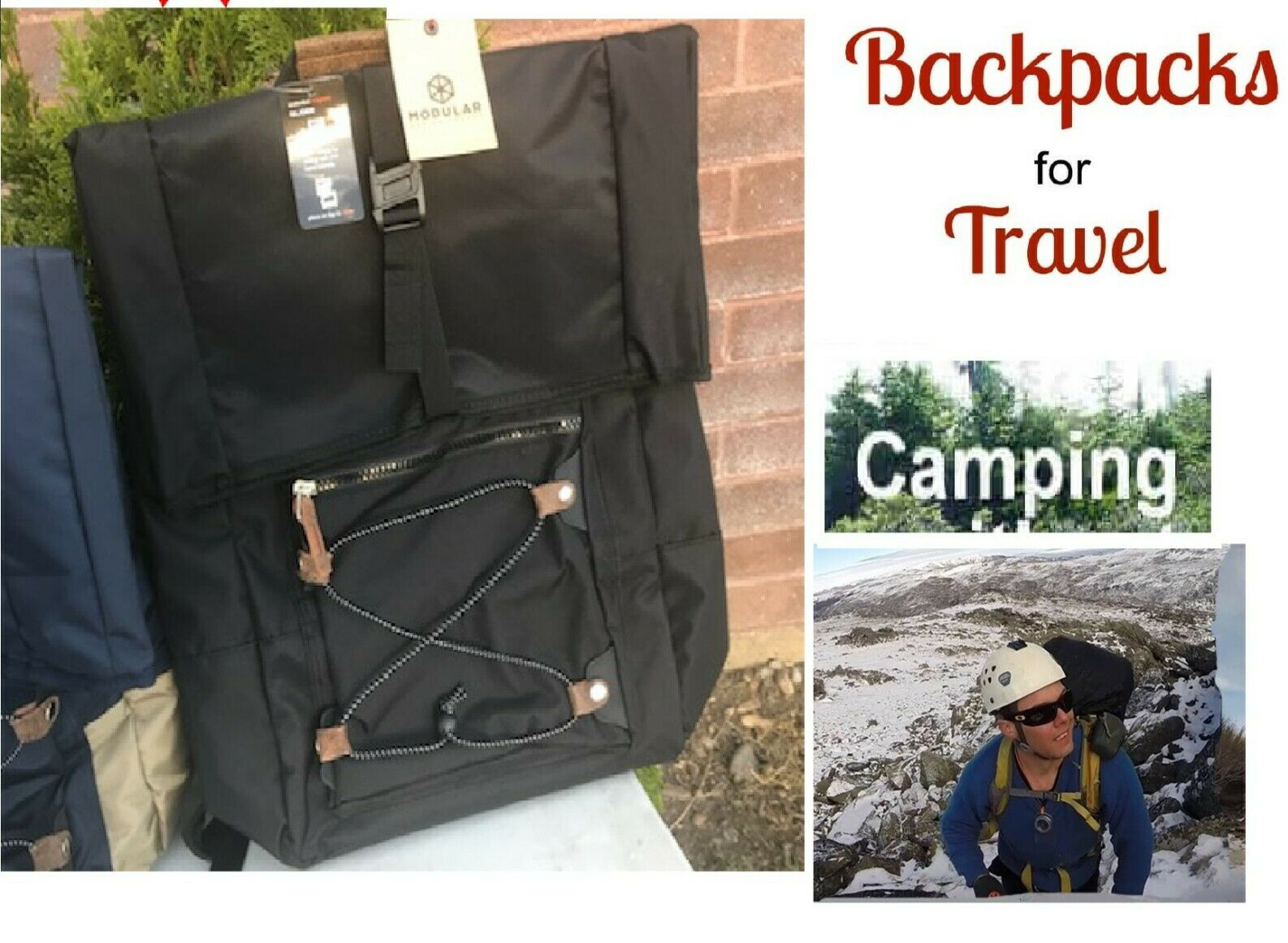 LOT 2 BACKPACK COLOR BLACK 21″ BAG school,travel camping Backpack OUTDOOR NWT