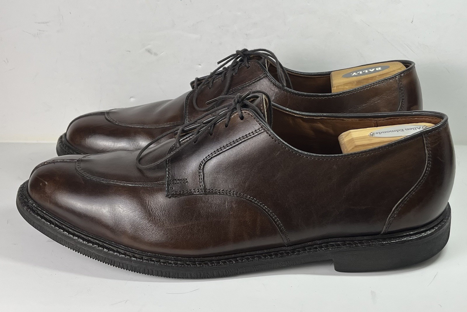Allen Edmonds Ashton Brown Leather Split Toe Derby Shoes W/removable Insole 14 D