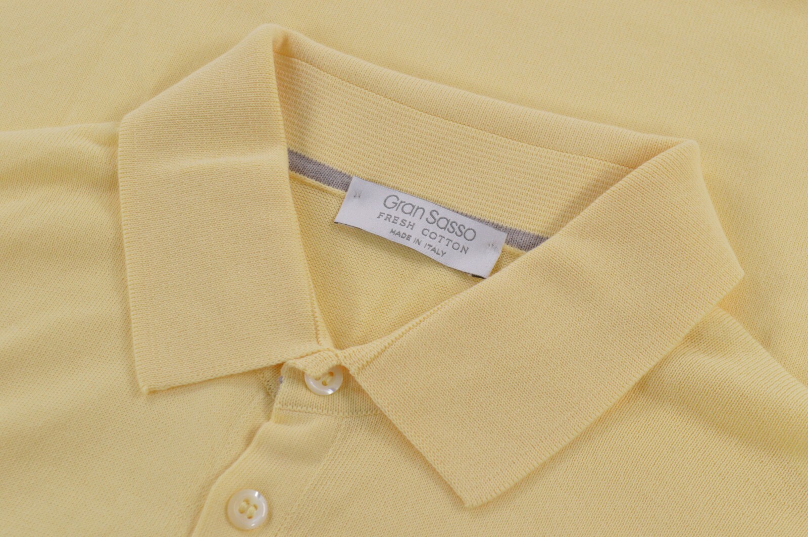 Gran Sasso NWT Polo Shirt Size 50 M in Solid Light Yellow