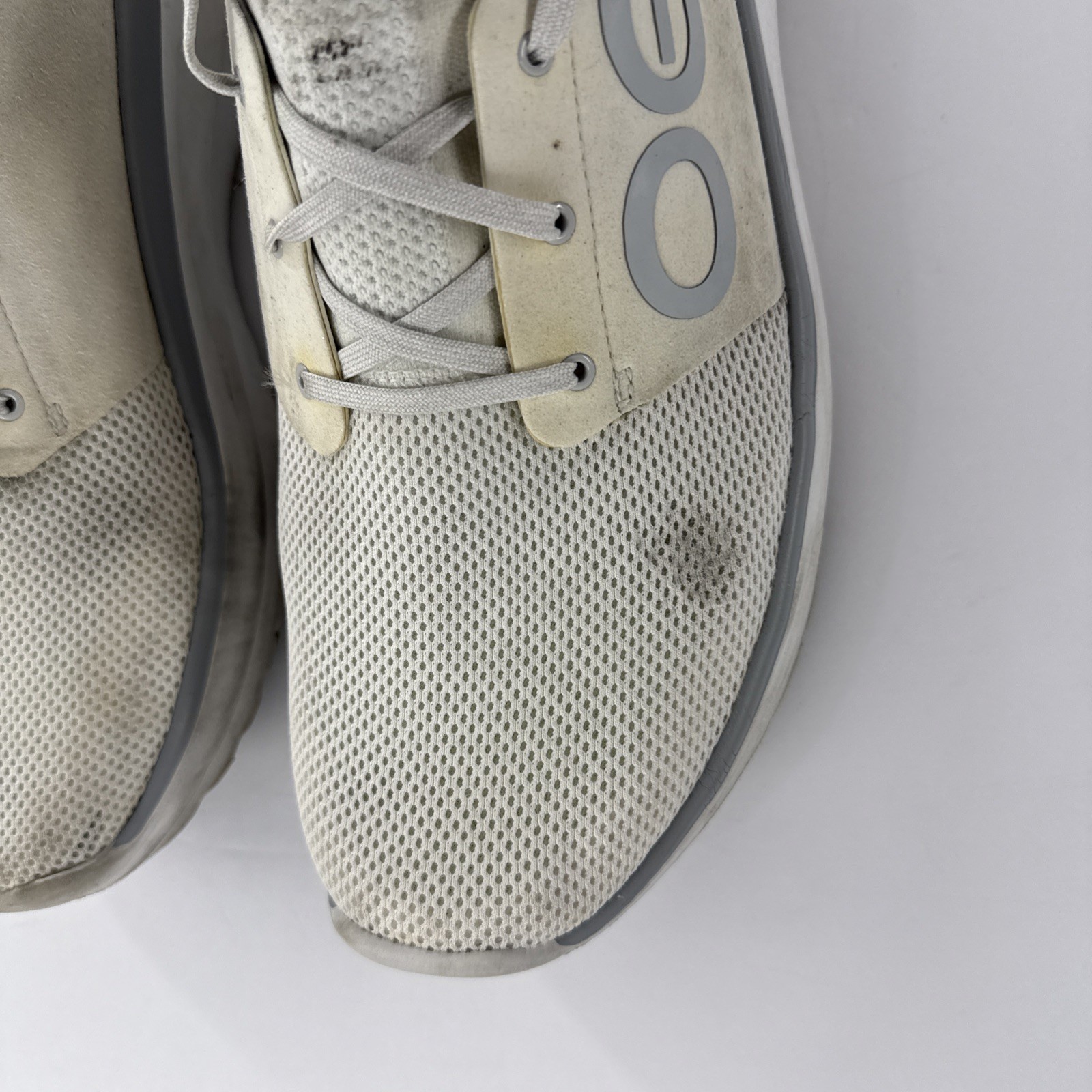 Oofos Oomy Stride Recovery Sneakers Lace Up Tan Gray Mens 14