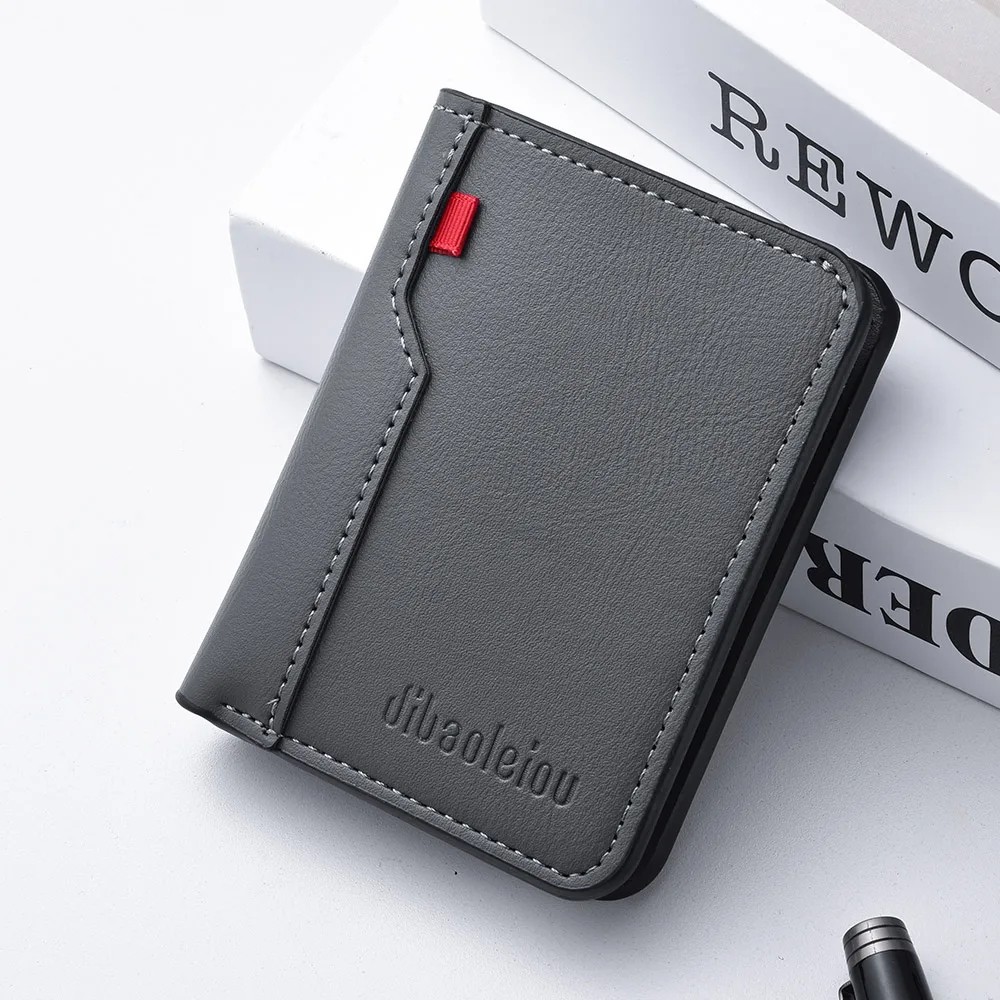 Men’s Soft PU Leather Mini Wallet Slim Credit Card Holder Compact Design
