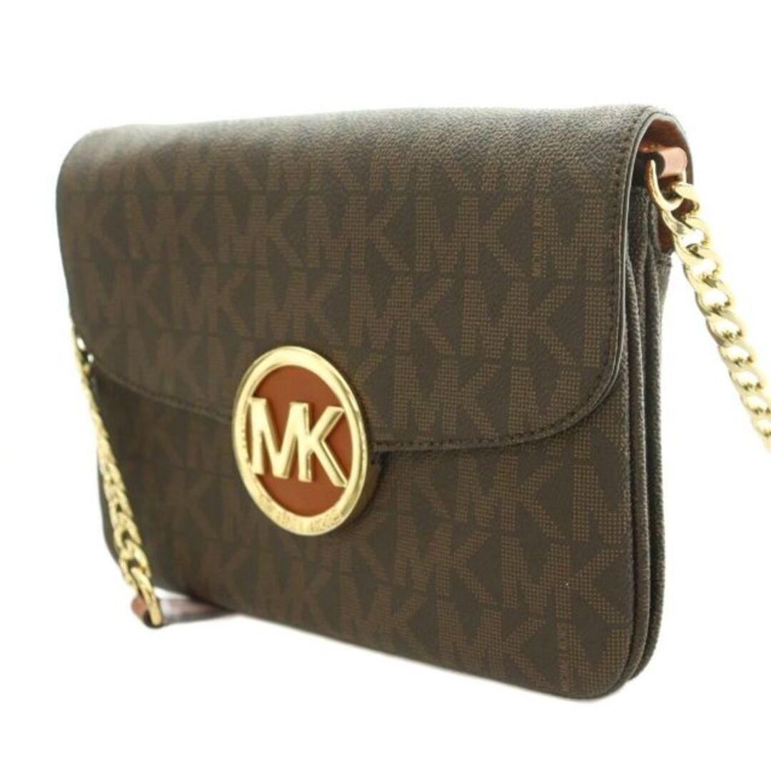 Michael Kors Shoulder Bag Total Pattern Logo Brown Gold Color BB Used 295da445d1
