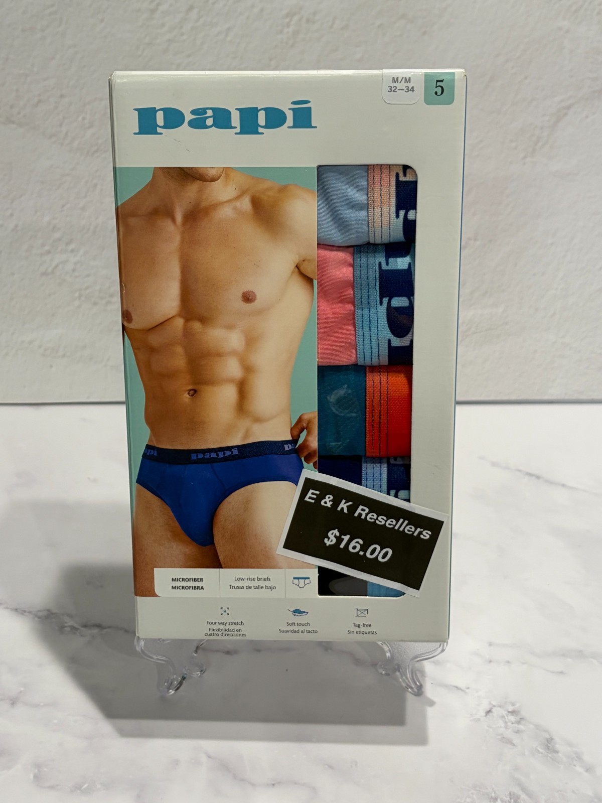 Papi Multicolor Low Rise Briefs 5 Pack Size M