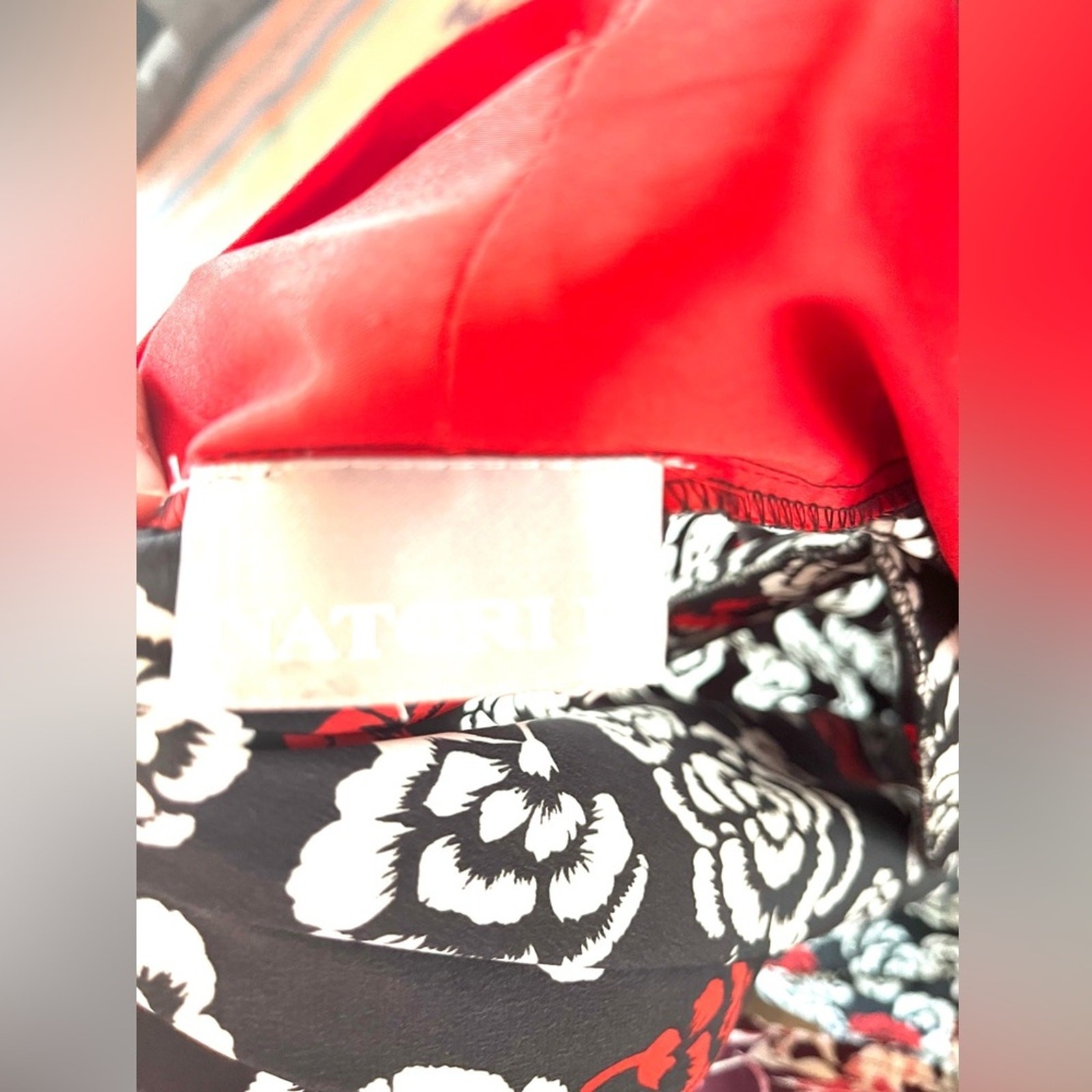 Vintage Black White and Red Nightgown and Robe Set Kimono Floral Peignor Sexy