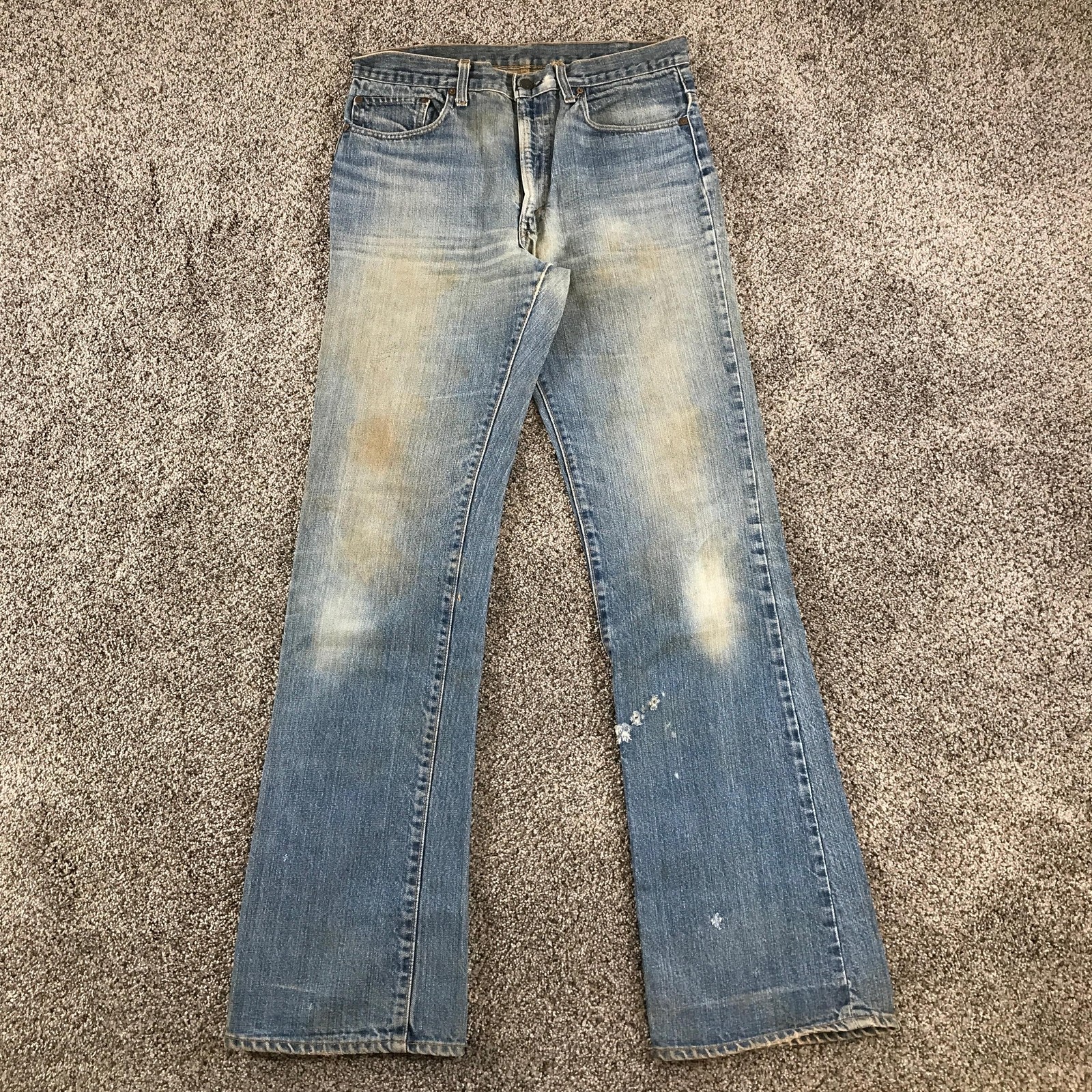 Vintage Levi’s 517 Jeans Mens 34×36 Blue Bootcut Distressed Paint Stained 1982