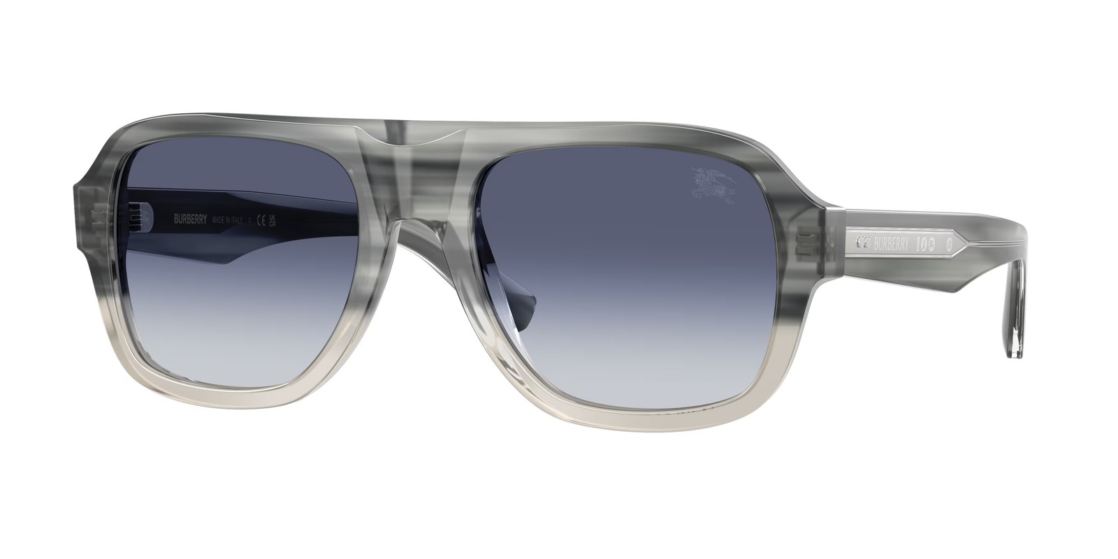 BURBERRY BE4478 420814 Striato Grey Grad Grigio Sfumato Blu 55mm Mens Sunglasses