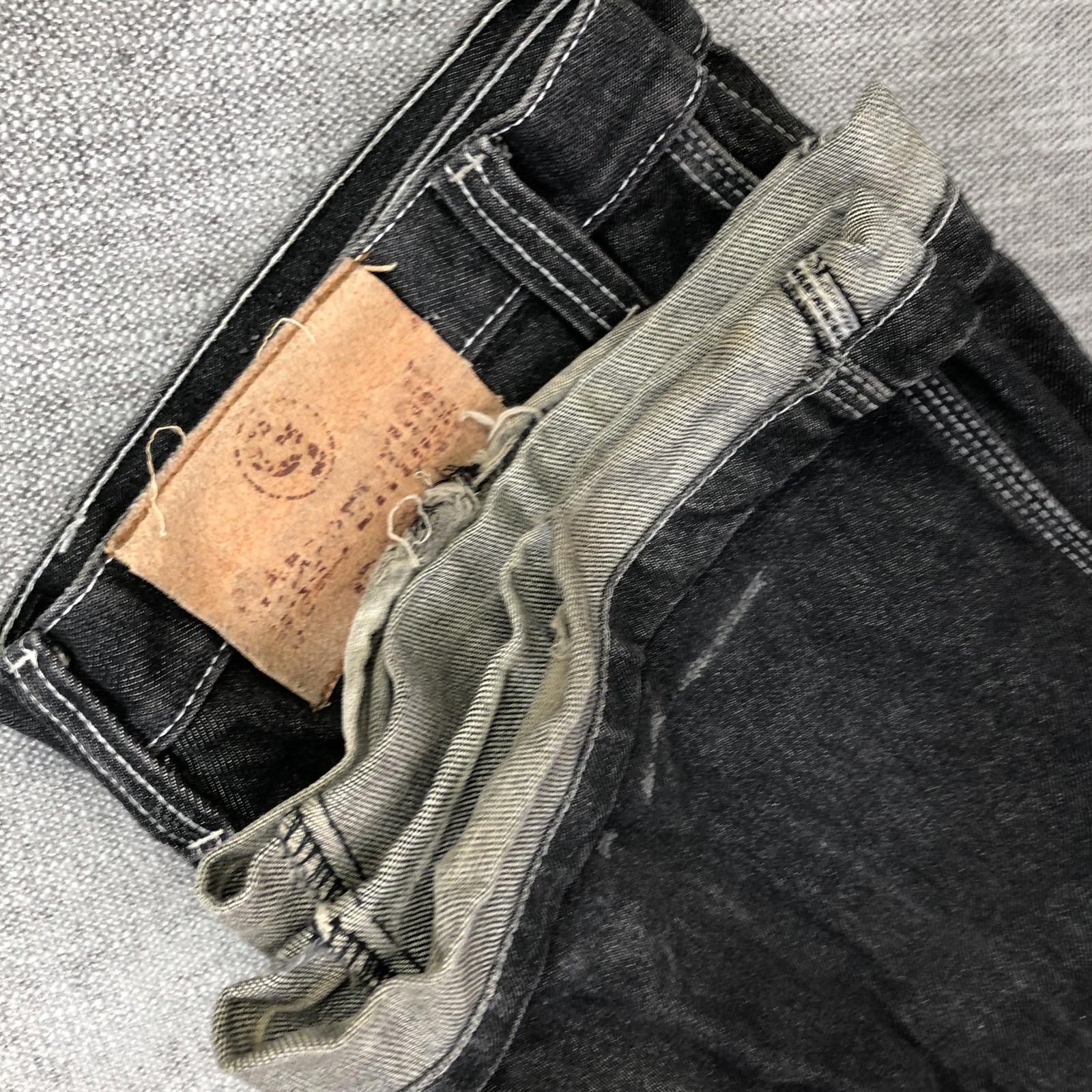 Competition Jeans Mens 36 Gray Relaxed Straight Denim Charcoal Wash Workwear