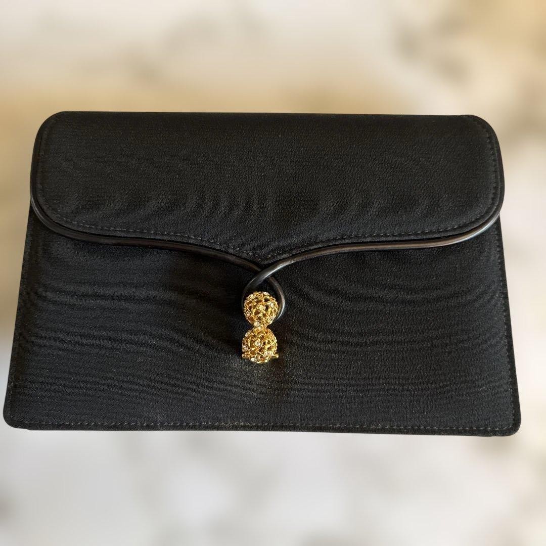 GUCCI Black Party Bag Chain Shoulder Clutch Bag Gift Present 0611b