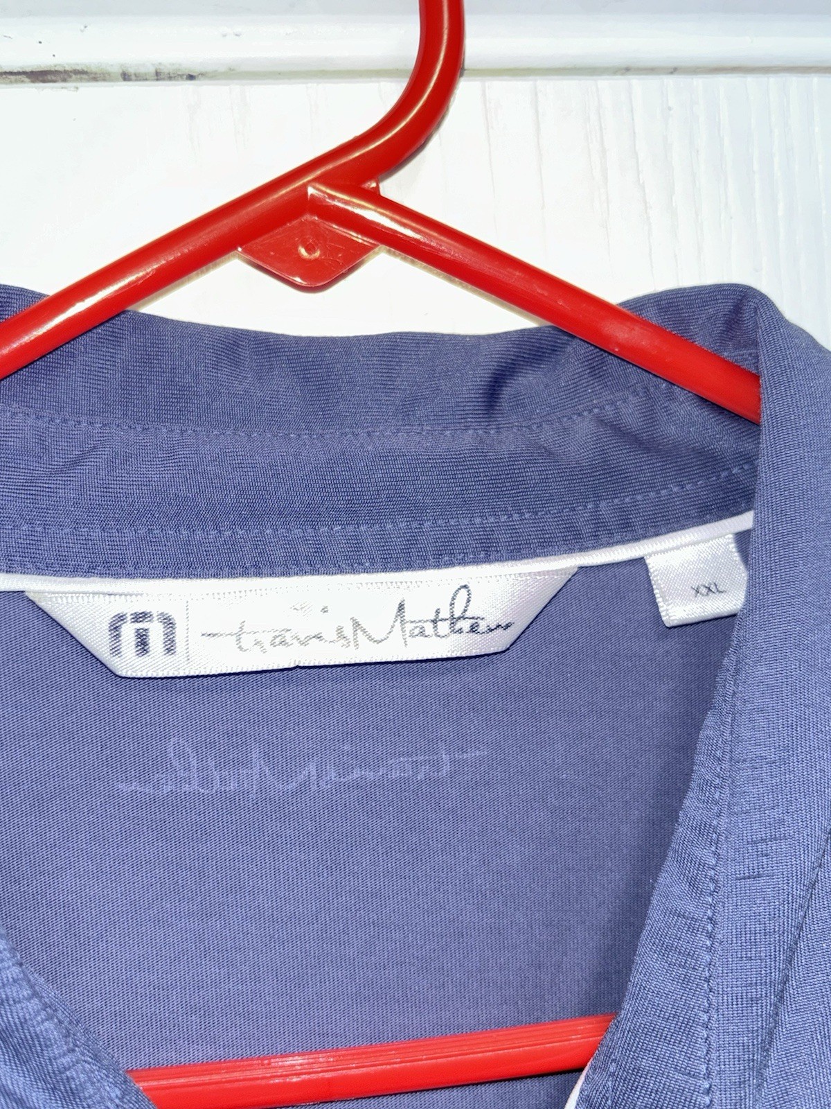 Travis Mathew Cotton Poly Blend Blue Chest Pocket Polo Golf Shirt Men’s Size XXL