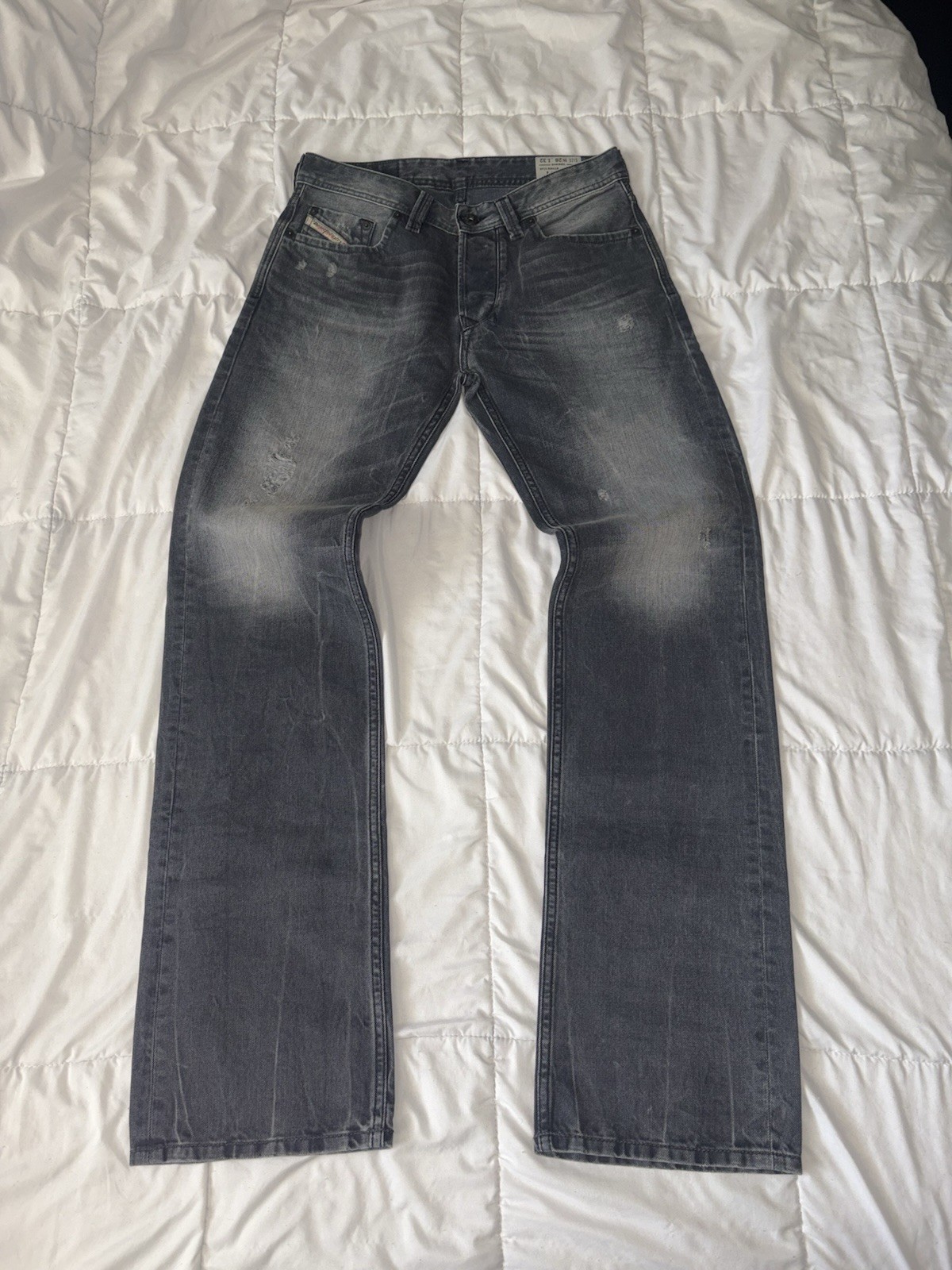 Diesel Larkee 2000’s Straight Jeans Men’s W28 L32 Grey Wash Distressed