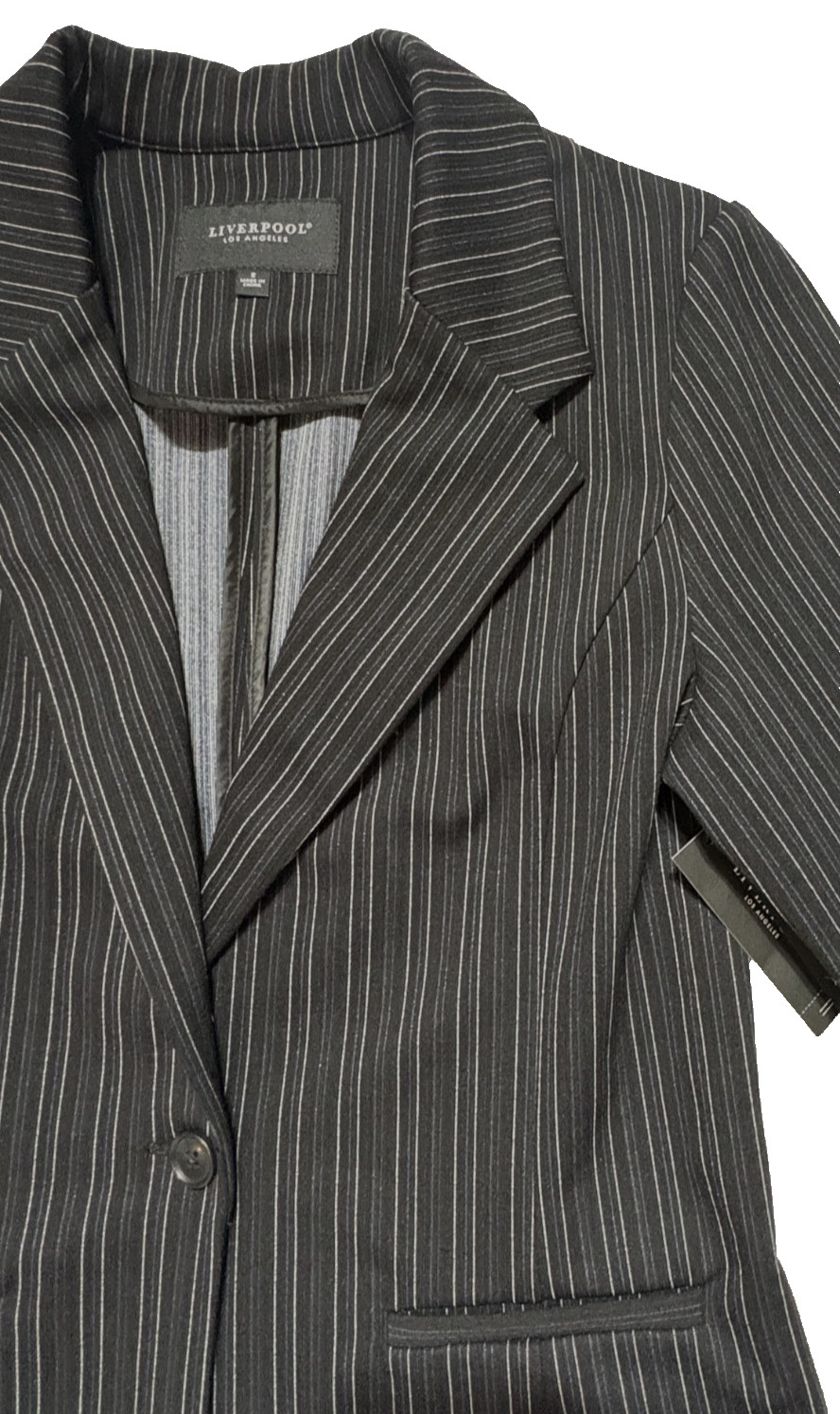 Liverpool Los Angeles Pinstripe Blazer Jacket Womens Small NWT Stretch Corporate