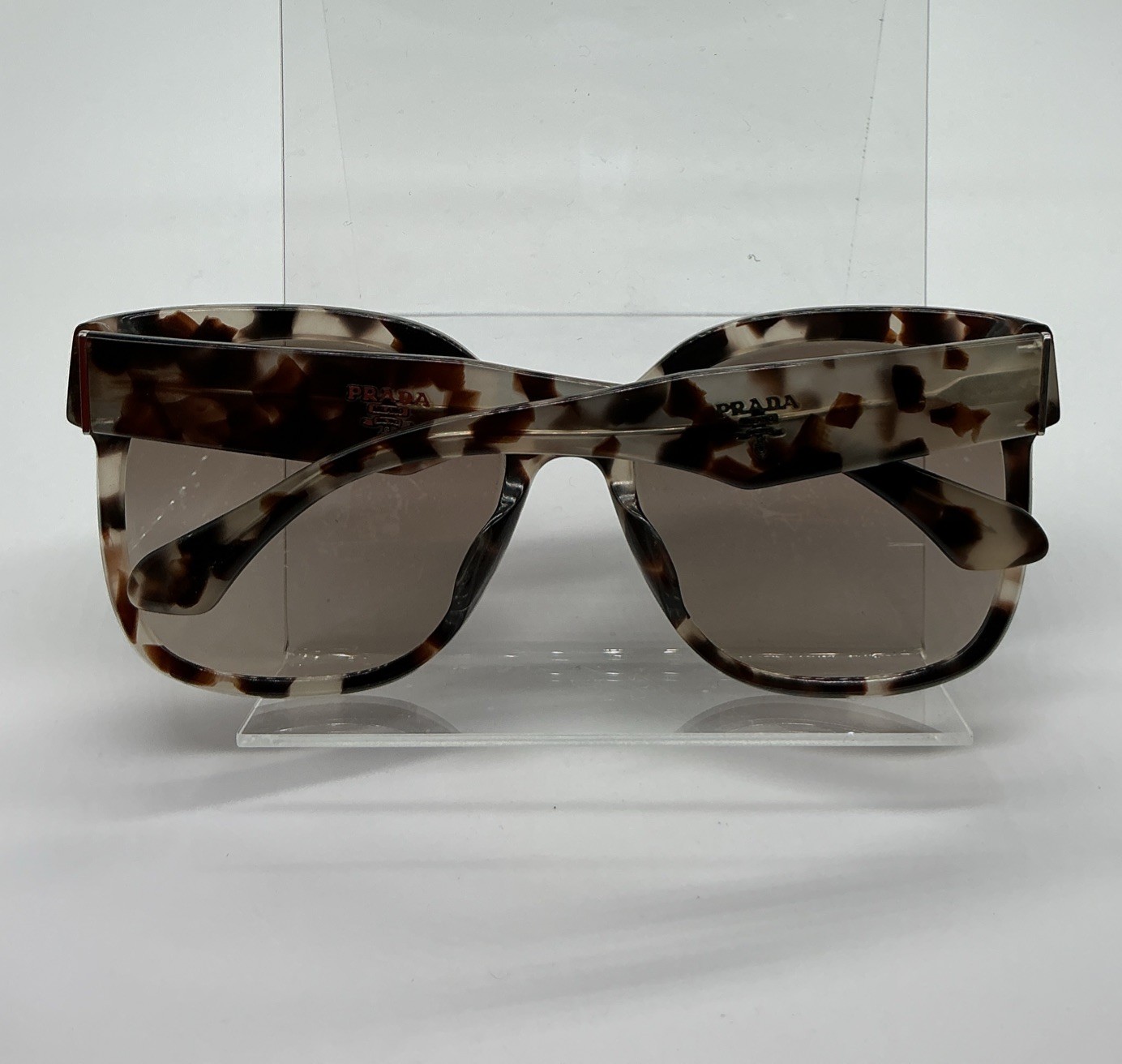 Prada SPR 10R‑F Marble Brown Tortoise Sunglasses 57‑19-140 with Case & Box