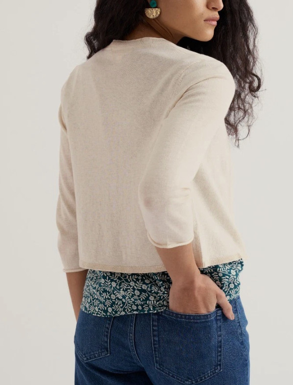 Seasalt Cornwall, Vanessa Cotton Cardigan Chalk, size 18