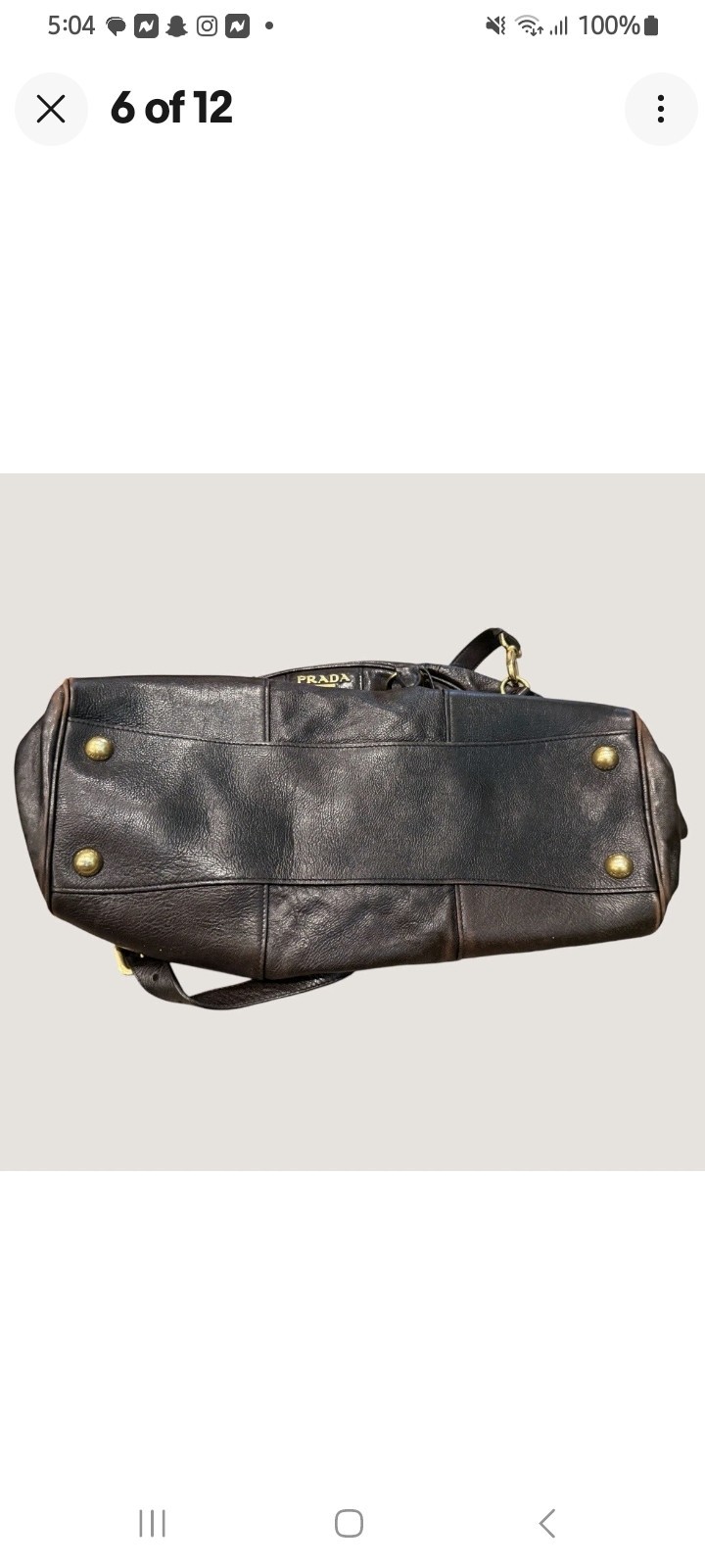 Prada Vitello Brown Leather Bowler Satchel Shoulder Bag Gold Hardware