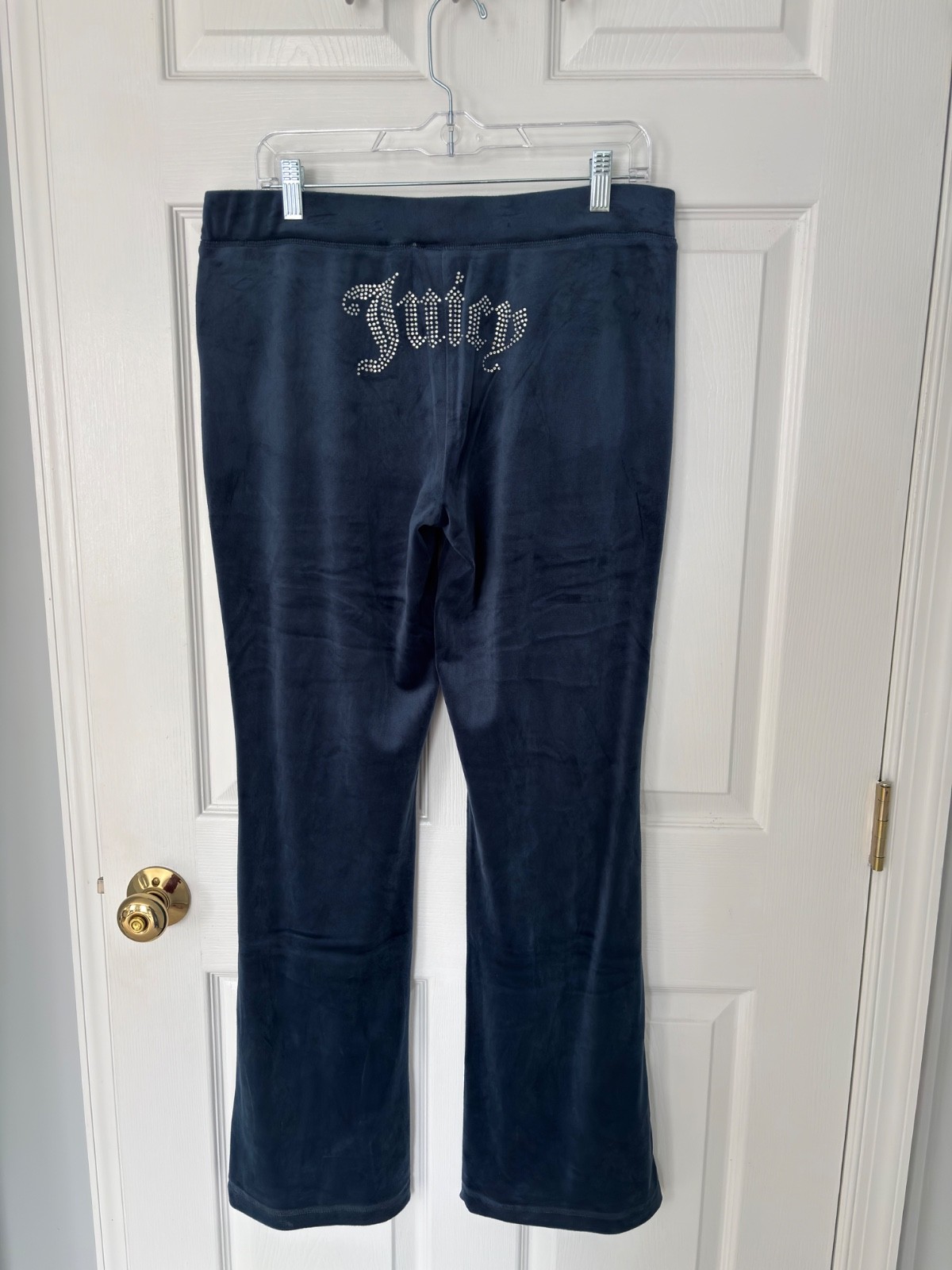 NWT Juicy Couture Womens OG Big Bling Velour Hoodie & Pants Regal Blue Sz L