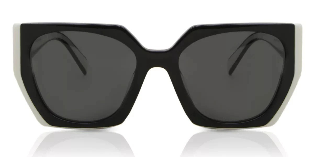PRADA PR15WS 09Q5S0 Black White Dark Grey Women’s Sunglasses New