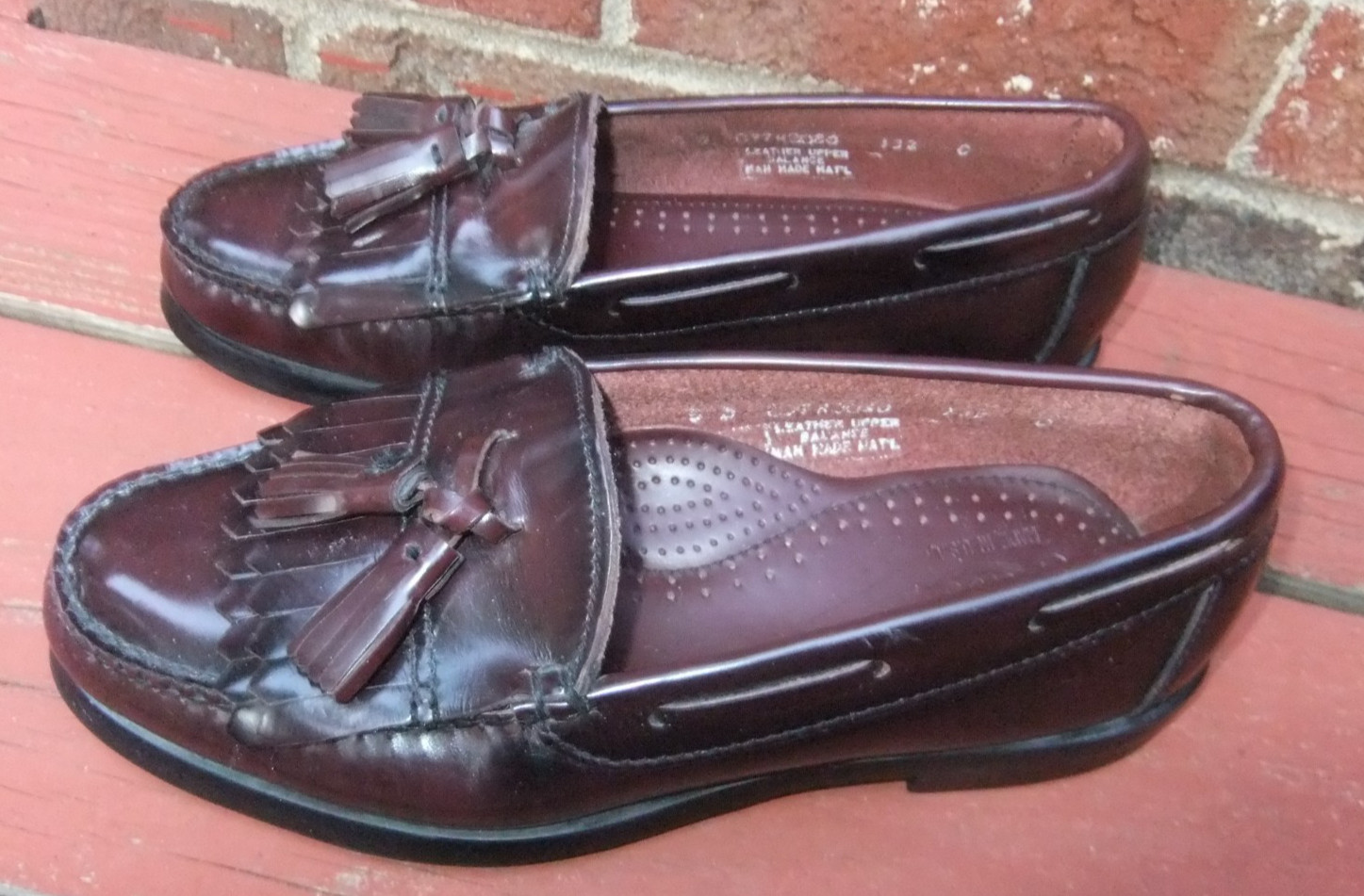 Bass Weejuns Mens Tassel Kiltie Loafers Burgundy Old Money USA 6D