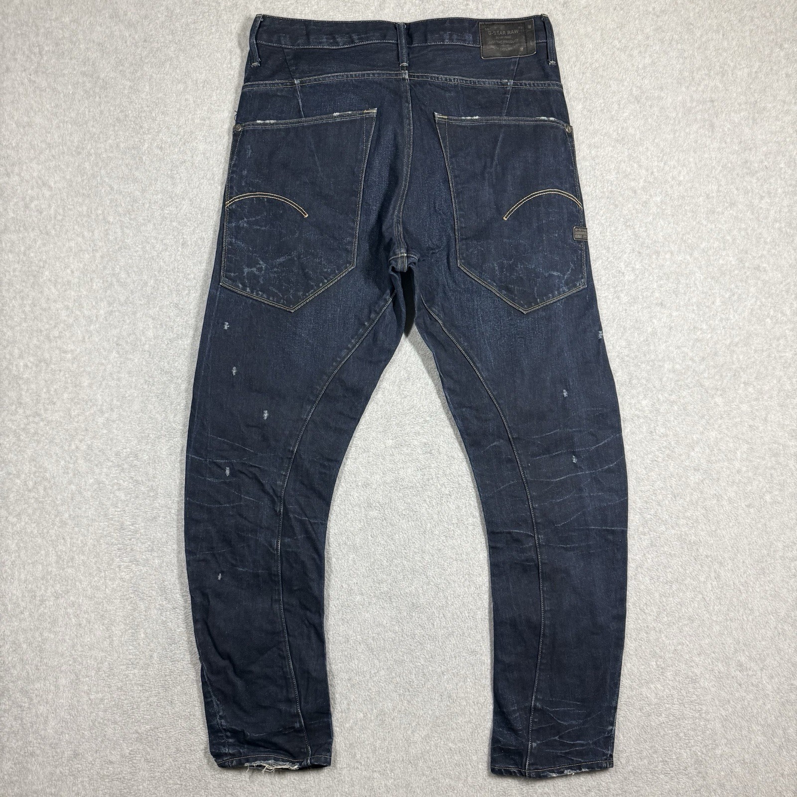 G-Star Raw Type C 3D Loose Tapered Jeans Mens 32×29 Distressed Faded Dark Wash