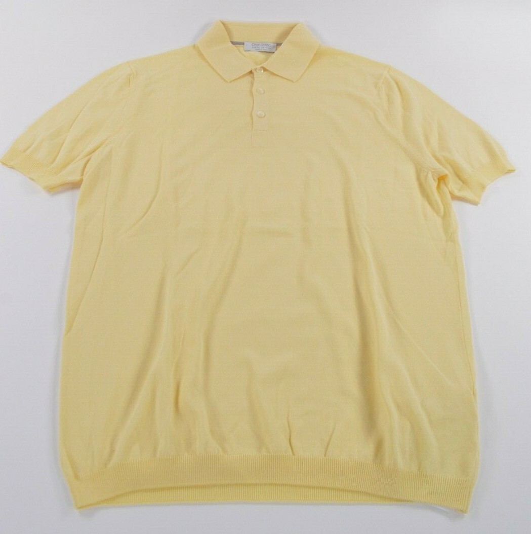 Gran Sasso NWT Polo Shirt Size 50 M in Solid Light Yellow