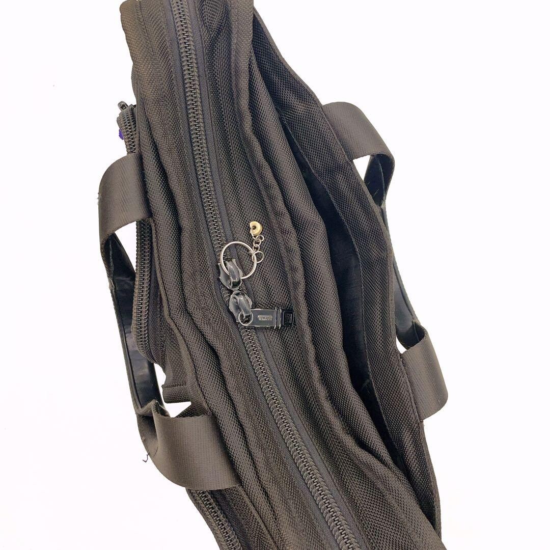 TUMI Alpha Expandable Organizer Briefcase Black Nylon Business Bag Authentic