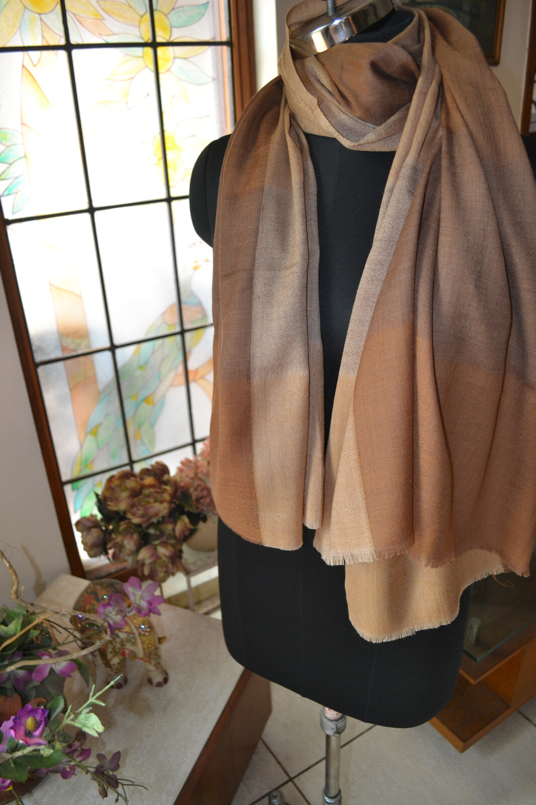 PESTEL PINKISH PLAID CHECK 100% CASHMERE PASHMINA SHAWL/WRAP ~ 12 DESIGNS CHOICE