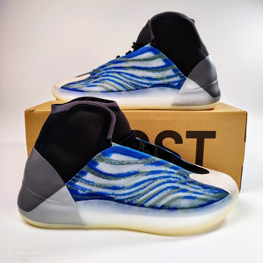 Adidas US 10.5 Men’s Frozen Blue White Black Boost Rare Yeezy QNTM GZ8872 NIB