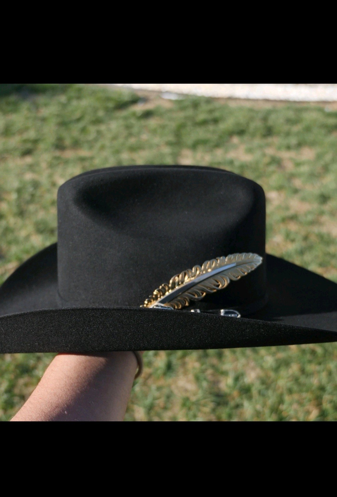Silver Gold Hat Feather for Cowboy Hat Two Tone Pluma Gift Item