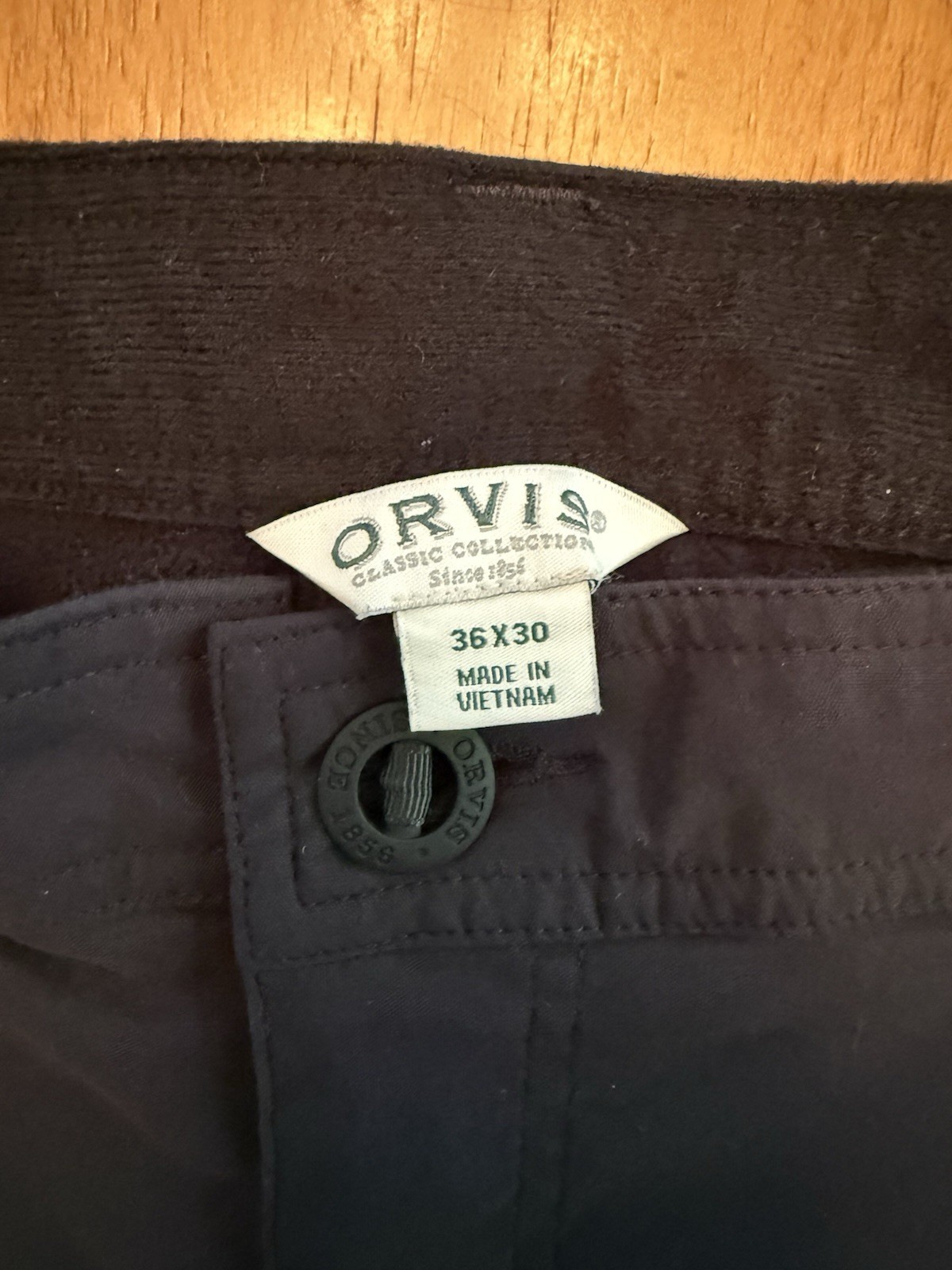 Orvis Mens Fleece Lined Tech Pants 36×30 Black Stretch Hiking Outdoor Trousers