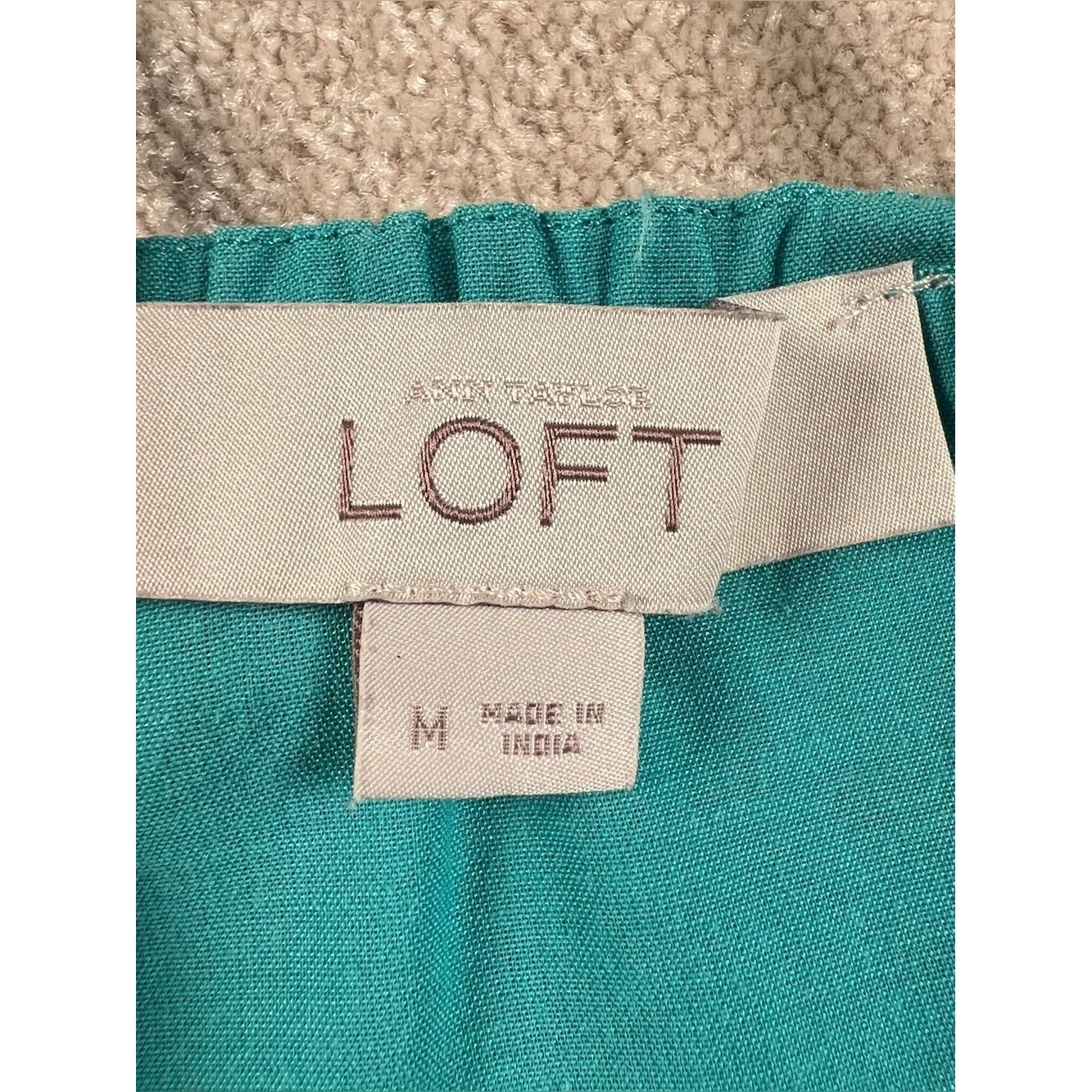 Loft Sun Dress Turquoise Short Sleeveless Ruffles Cotton Blend Women’s Medium