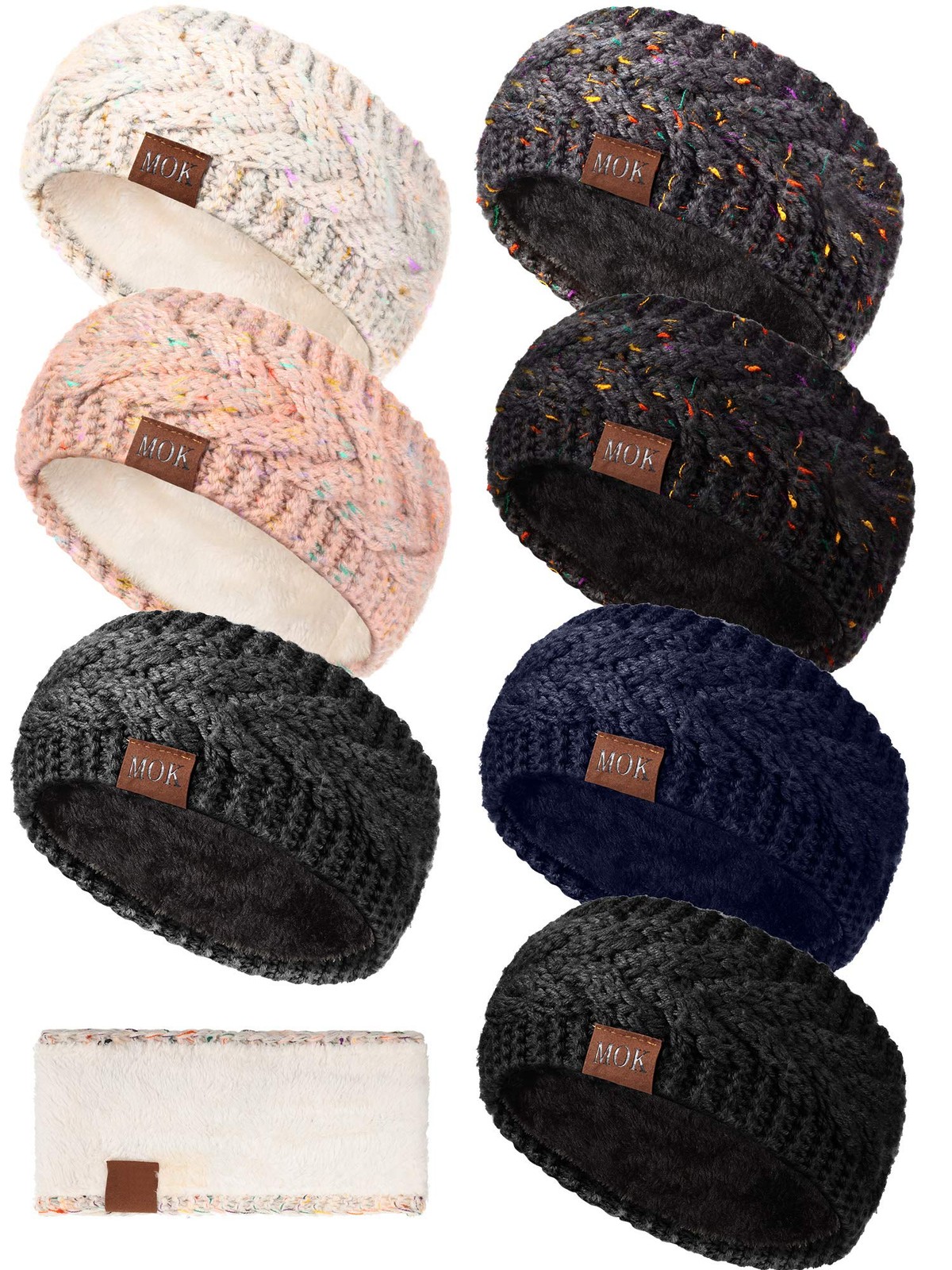 Geyoga 7 Pcs Women Winter Headbands Ear 7 Count (Pack of 1), Classic Colors