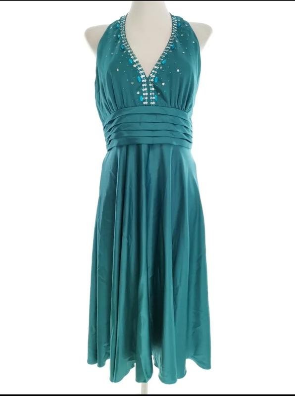 Women dress turquoise polyester 38/M/46